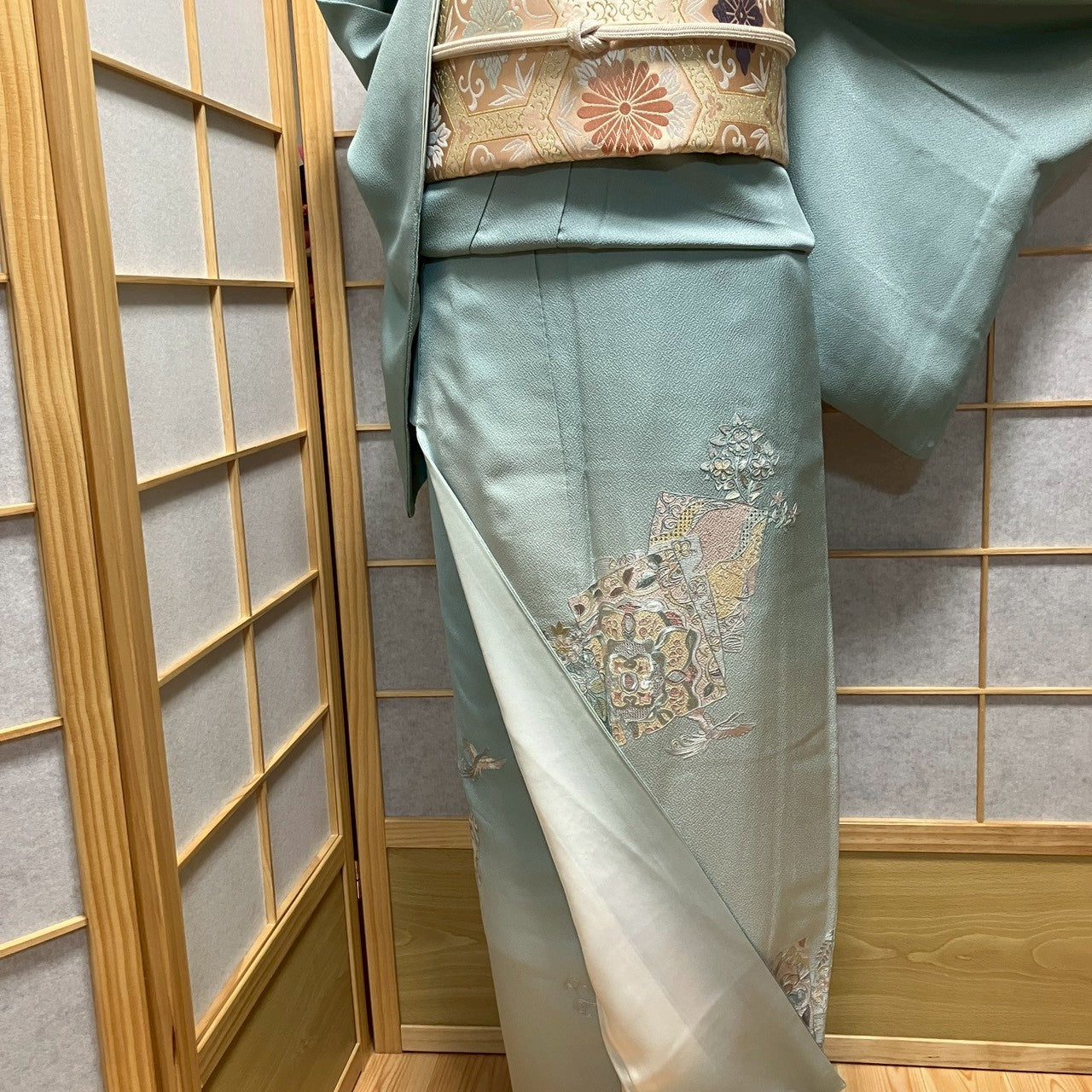 8179# Japanese Tomesode Kimono Vintage Womens Silk Fabric Robe Kimono only sold
