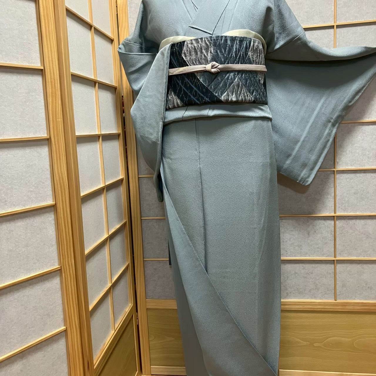 8142# Japanese Plain Kimono Vintage Womens Silk Fabric Robe Kimono only sold