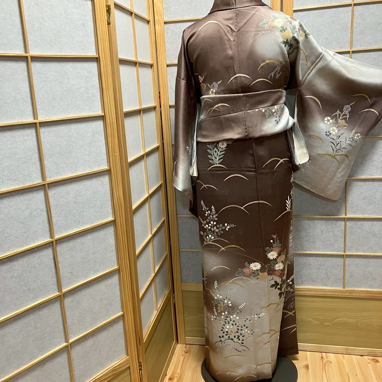 8143# Japanese Kimono Vintage Womens Silk Fabric Robe Kimono only sold