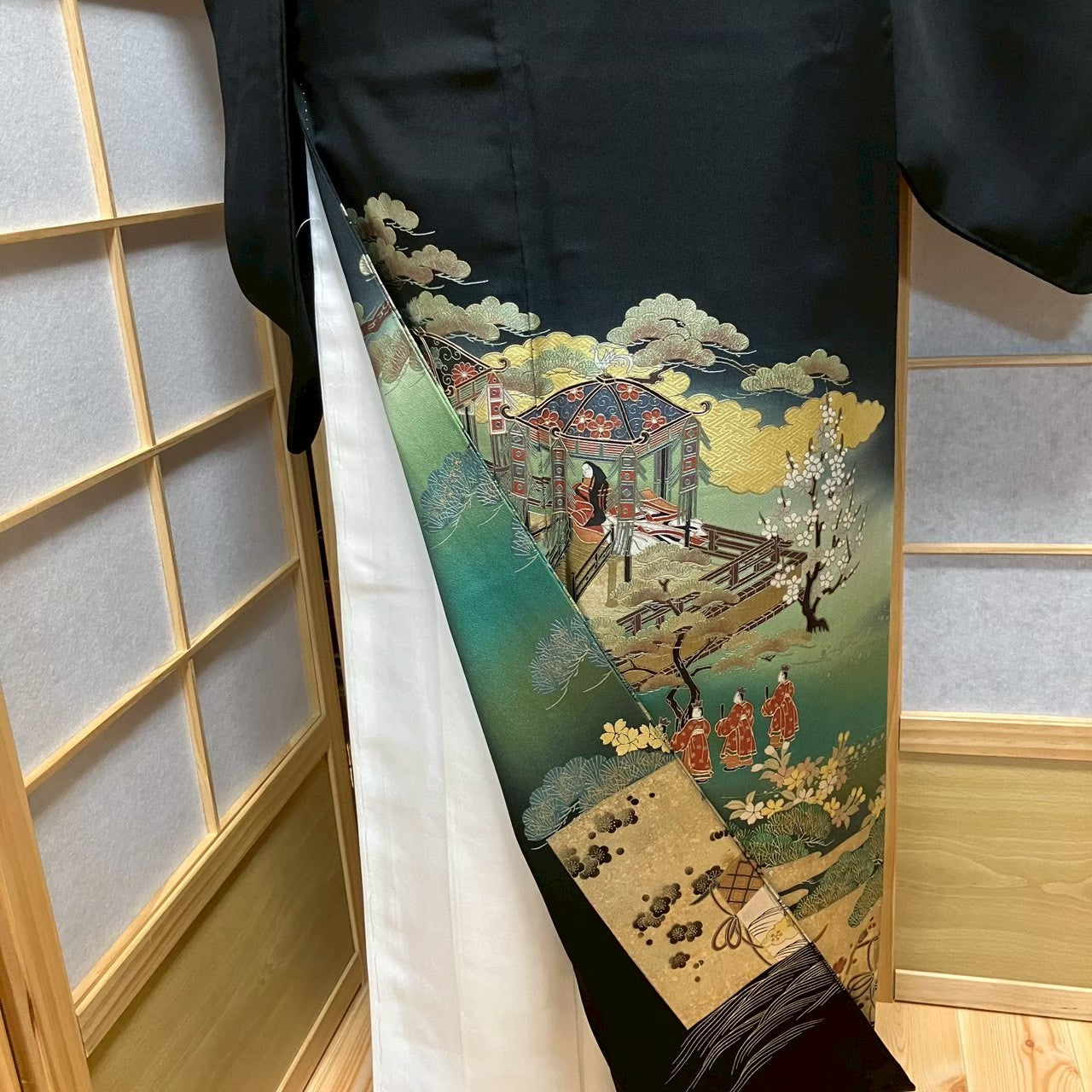 8144# Japanese Tomesode Kimono Vintage Womens Silk Fabric Robe Kimono only sold