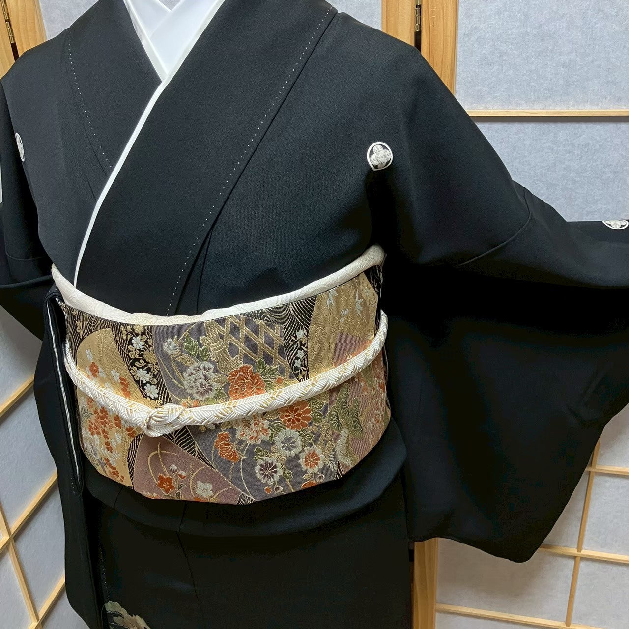8144# Japanese Tomesode Kimono Vintage Womens Silk Fabric Robe Kimono only sold