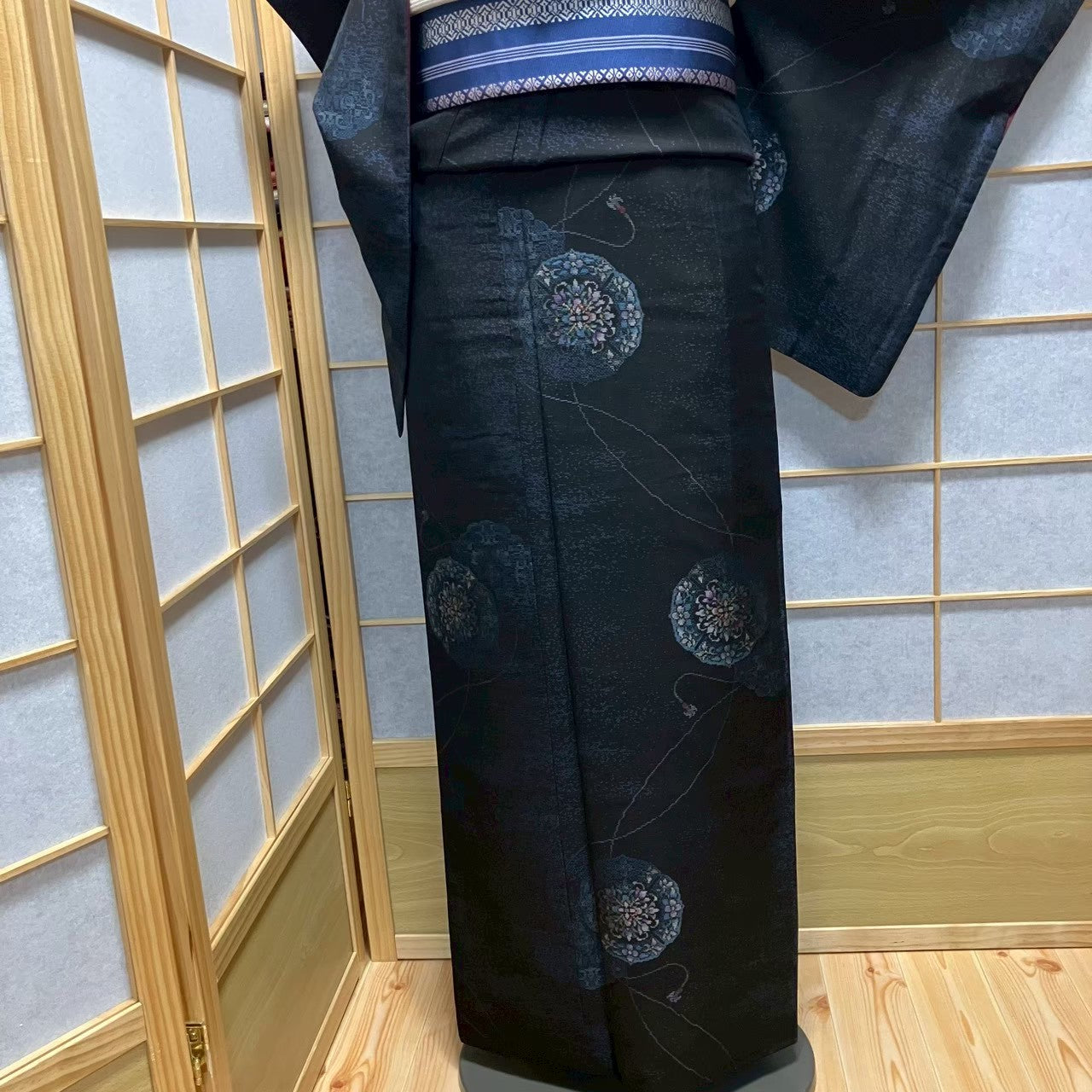 8146# Japanese Kimono Vintage Womens Silk Pongee Fabric Robe Kimono only sold