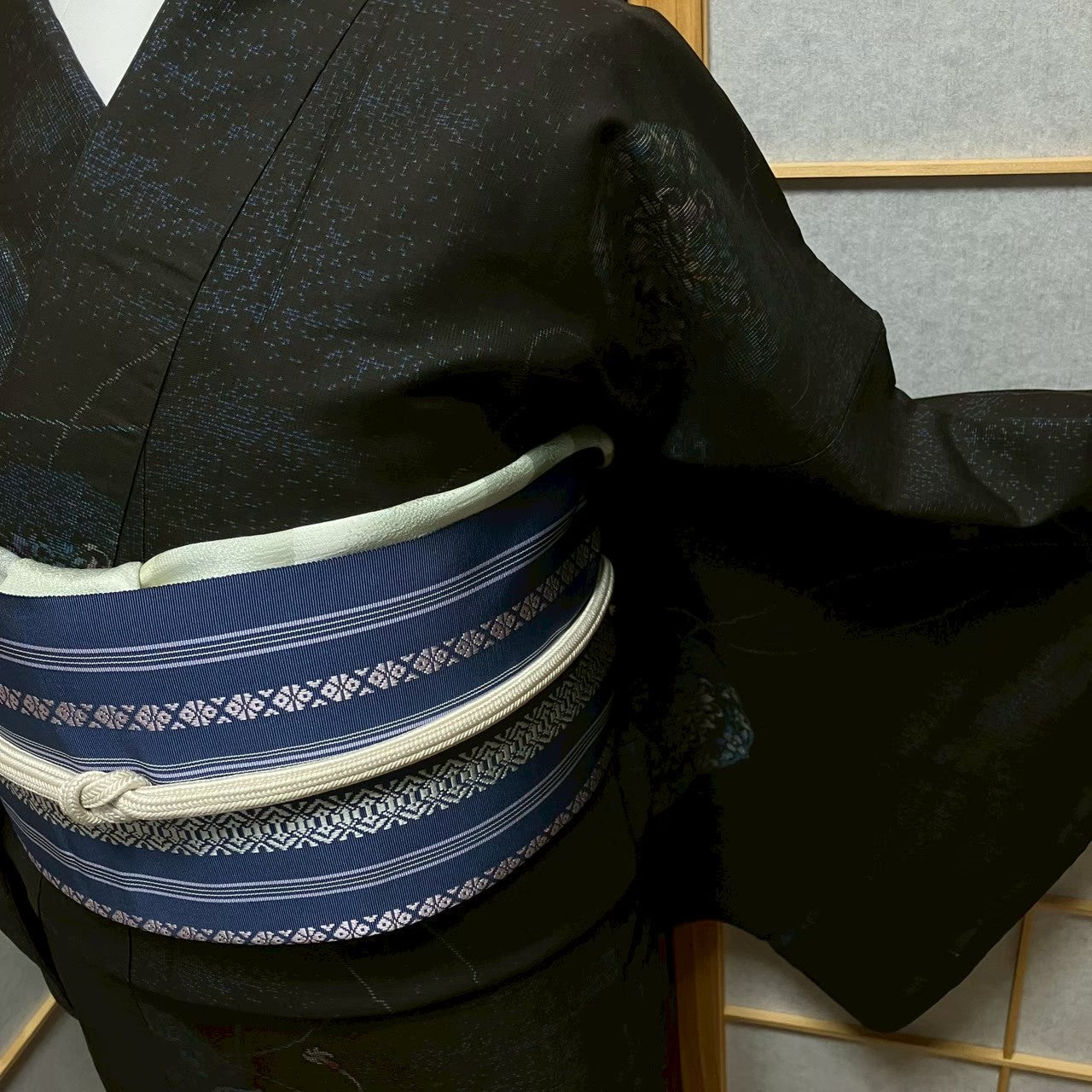 8146# Japanese Kimono Vintage Womens Silk Pongee Fabric Robe Kimono only sold
