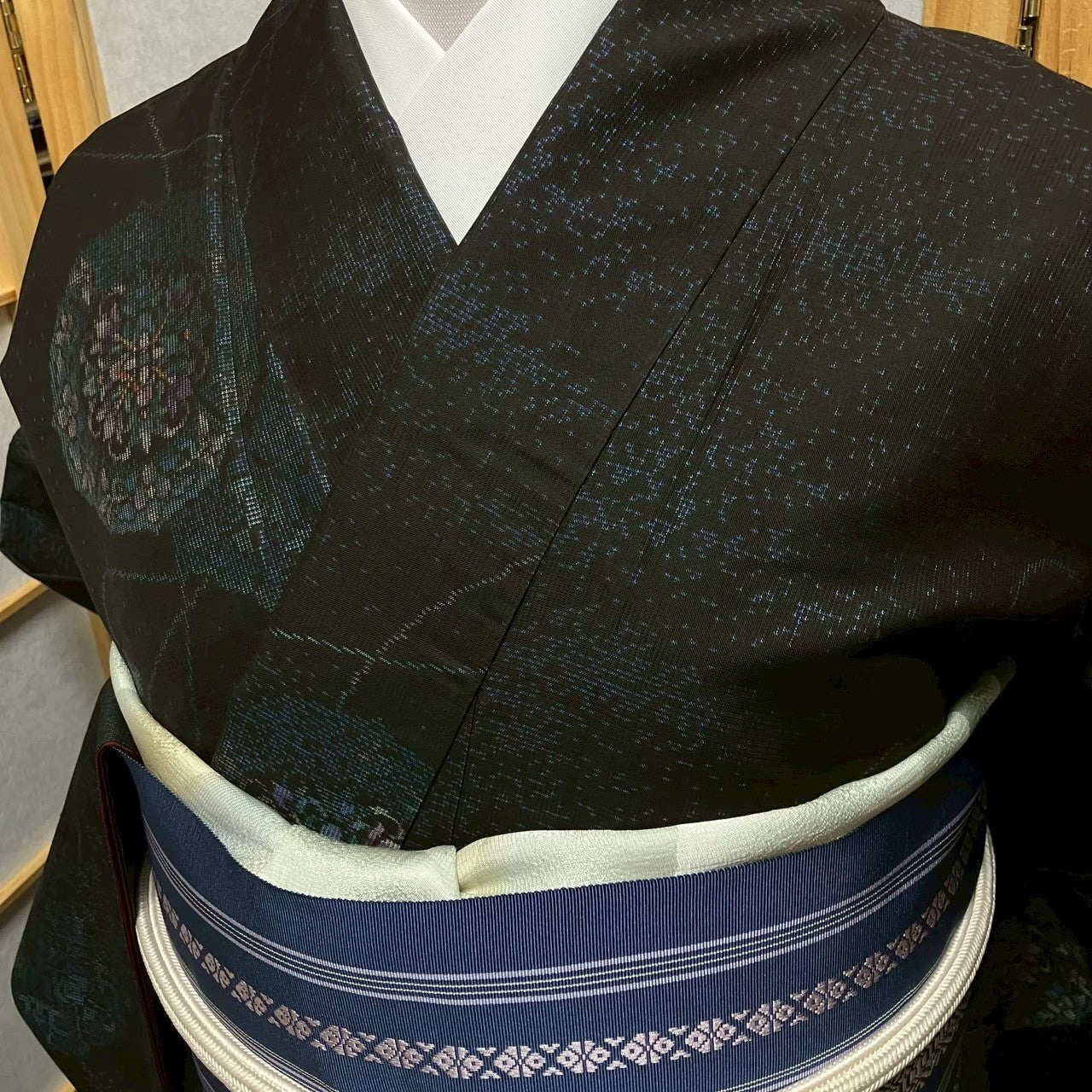 8146# Japanese Kimono Vintage Womens Silk Pongee Fabric Robe Kimono only sold