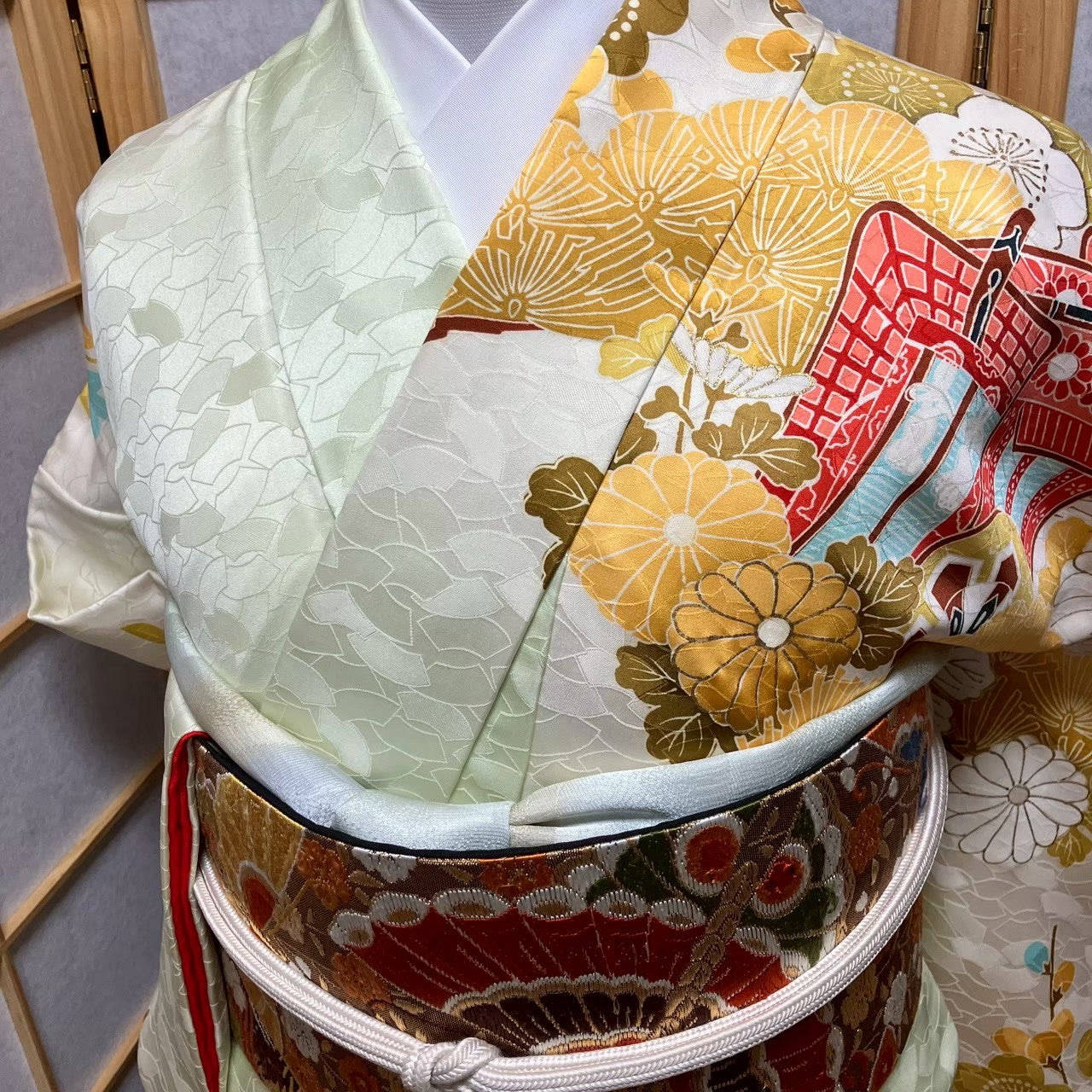 8147# Japanese Kimono Vintage Womens Silk Fabric Robe Kimono only sold