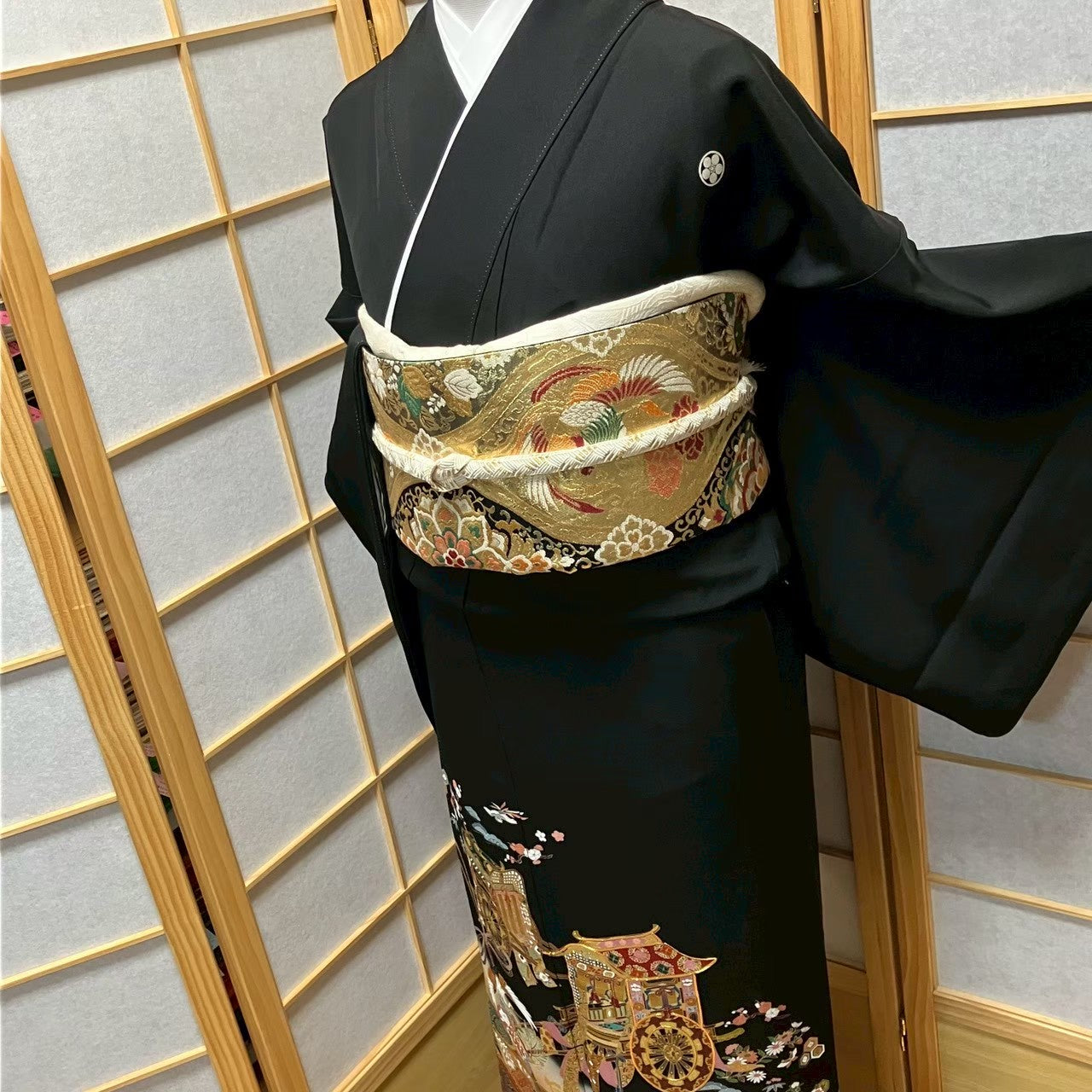 8148# Japanese Tomesode Kimono Vintage Womens Silk Fabric Robe Kimono only sold