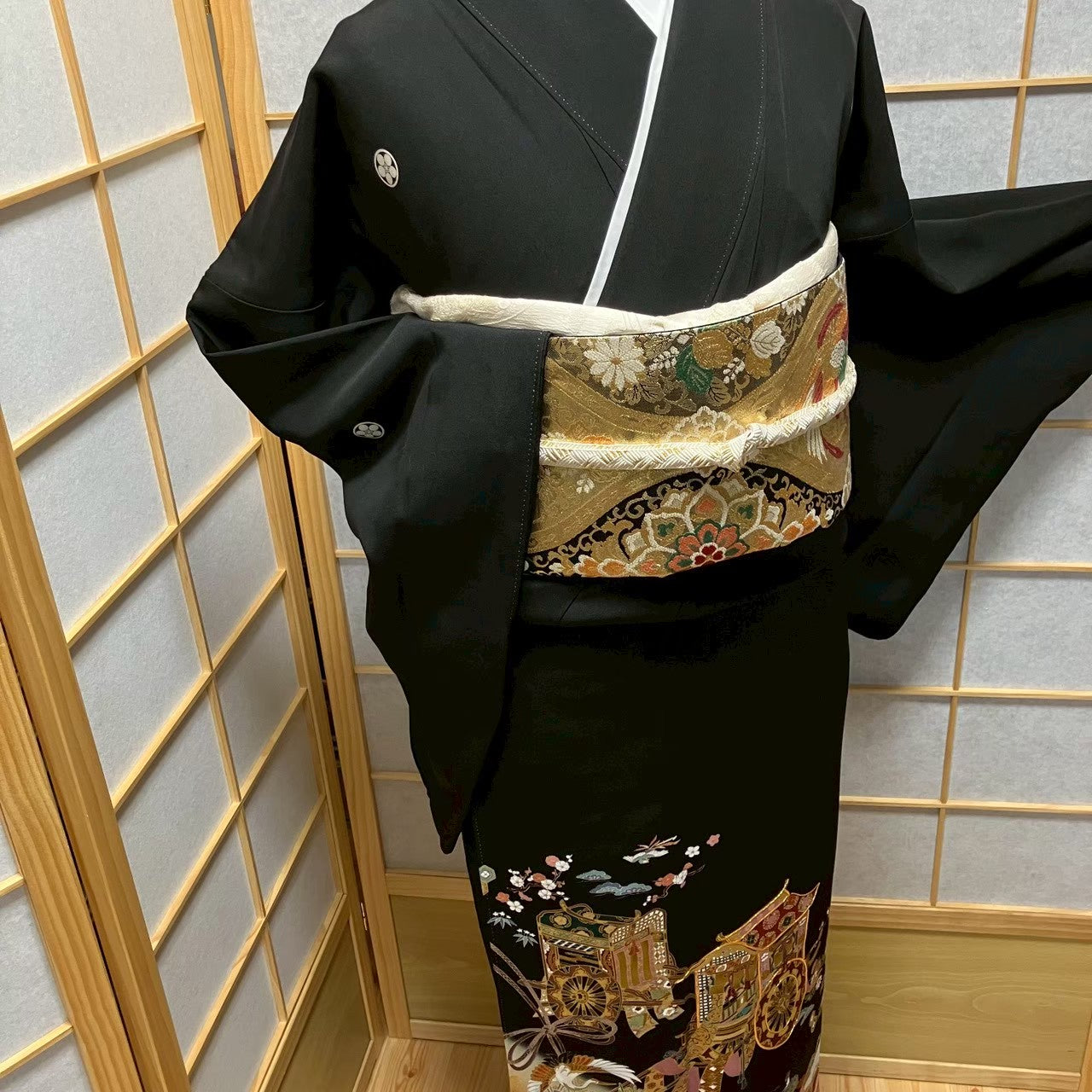 8148# Japanese Tomesode Kimono Vintage Womens Silk Fabric Robe Kimono only sold