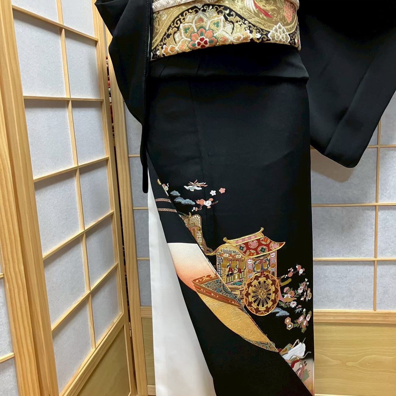 8148# Japanese Tomesode Kimono Vintage Womens Silk Fabric Robe Kimono only sold