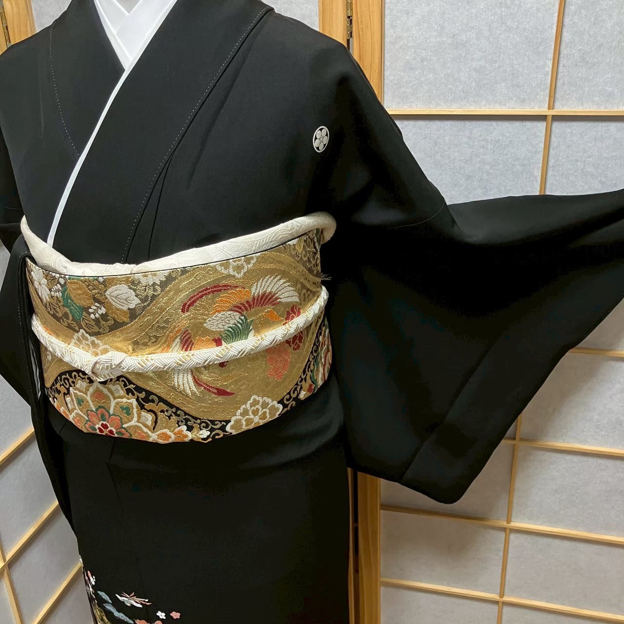 8148# Japanese Tomesode Kimono Vintage Womens Silk Fabric Robe Kimono only sold