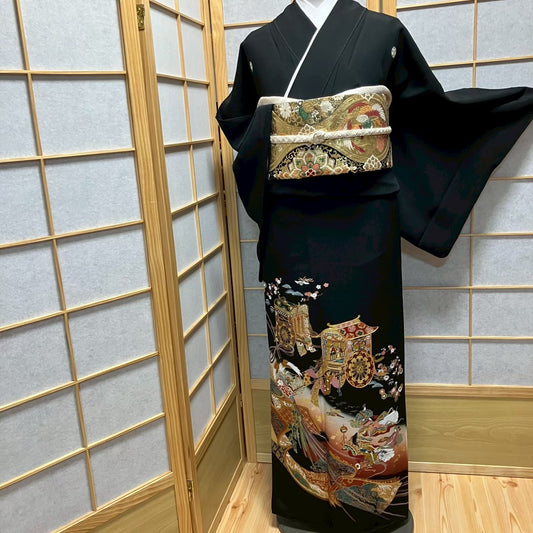 8148# Japanese Tomesode Kimono Vintage Womens Silk Fabric Robe Kimono only sold
