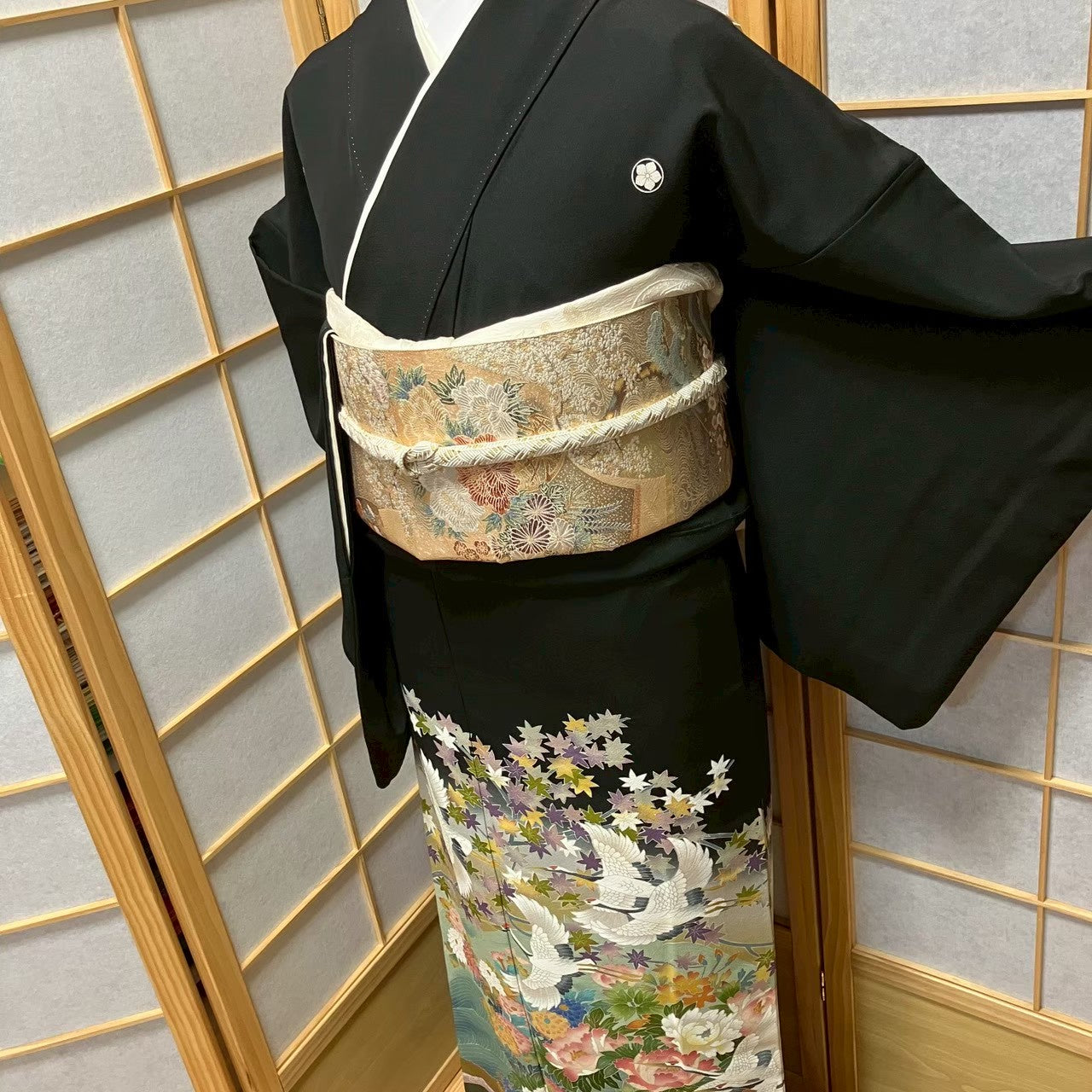 8149# Japanese Tomesode Kimono Vintage Womens Silk Fabric Robe Kimono only sold