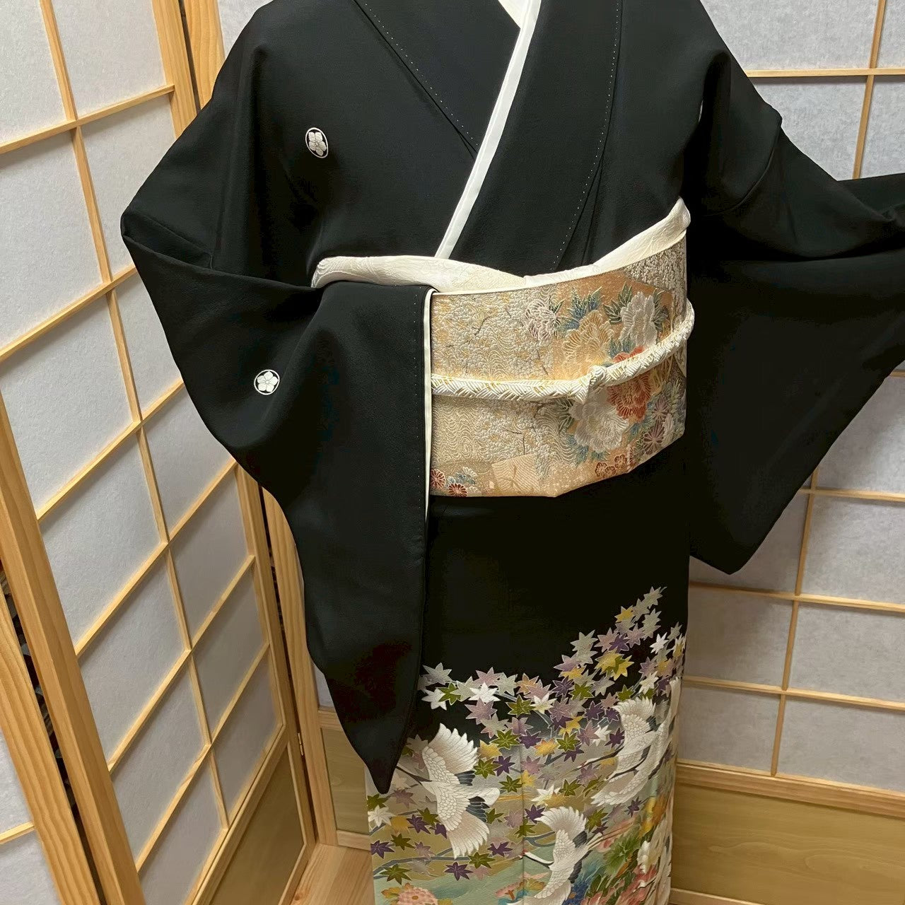 8149# Japanese Tomesode Kimono Vintage Womens Silk Fabric Robe Kimono only sold