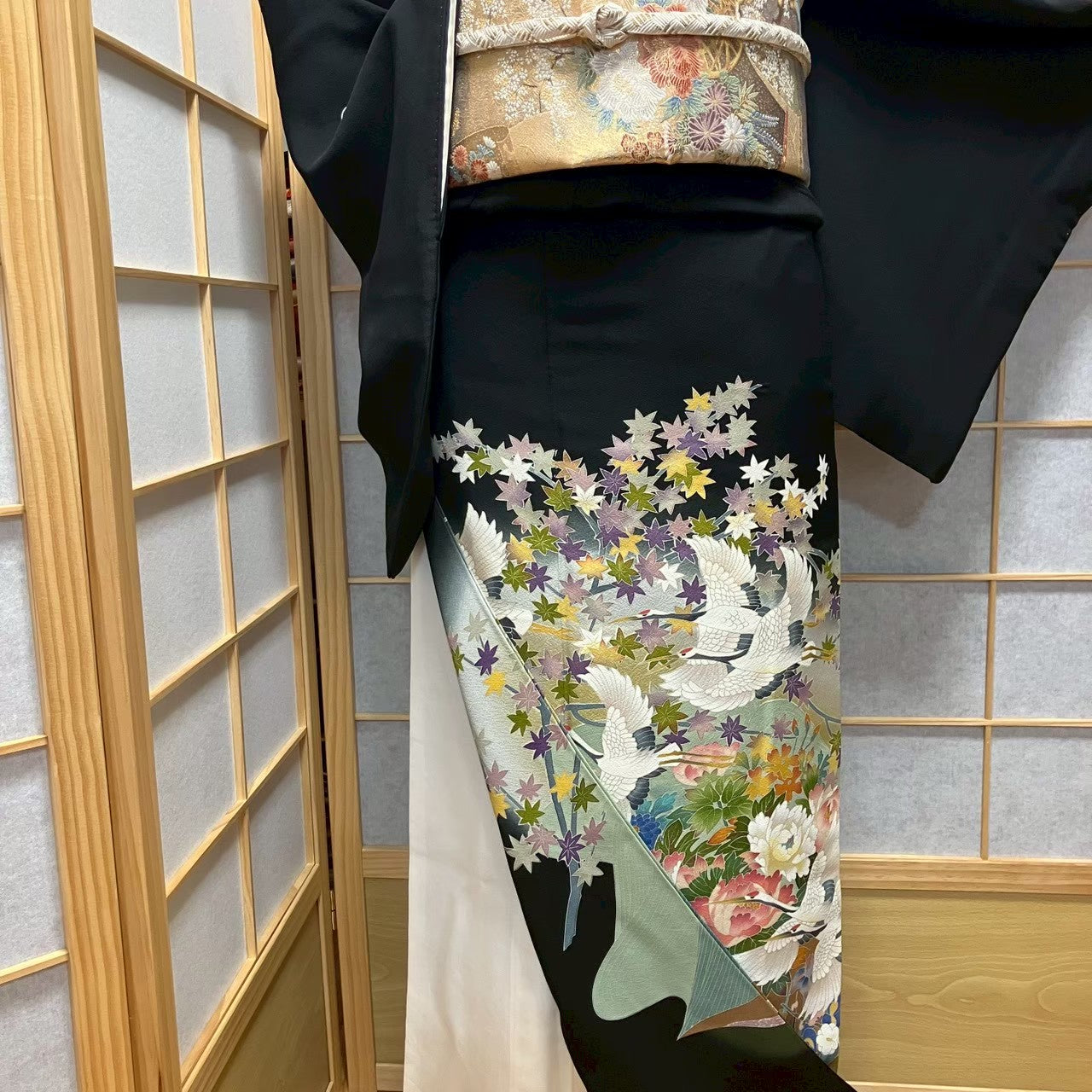 8149# Japanese Tomesode Kimono Vintage Womens Silk Fabric Robe Kimono only sold