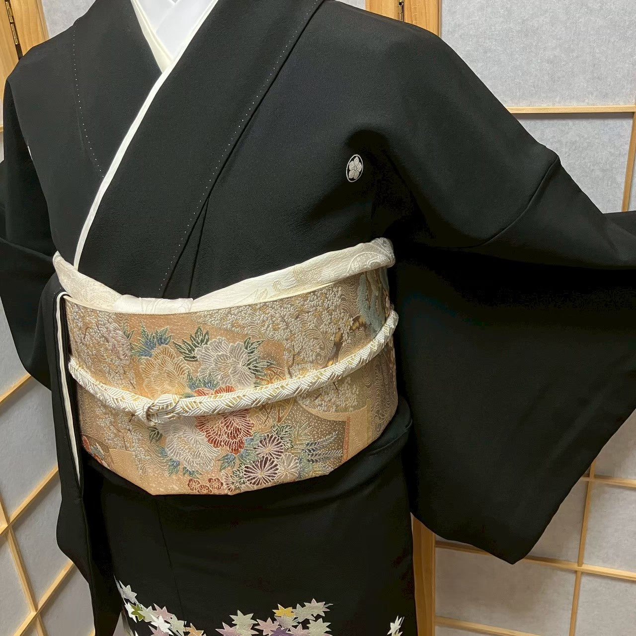 8149# Japanese Tomesode Kimono Vintage Womens Silk Fabric Robe Kimono only sold