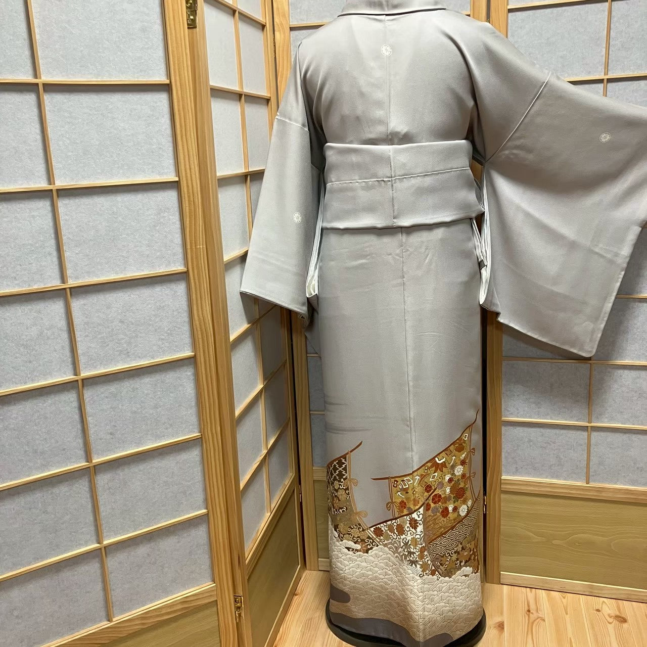 8150# Japanese Tomesode Kimono Vintage Womens Silk Fabric Robe Kimono only sold