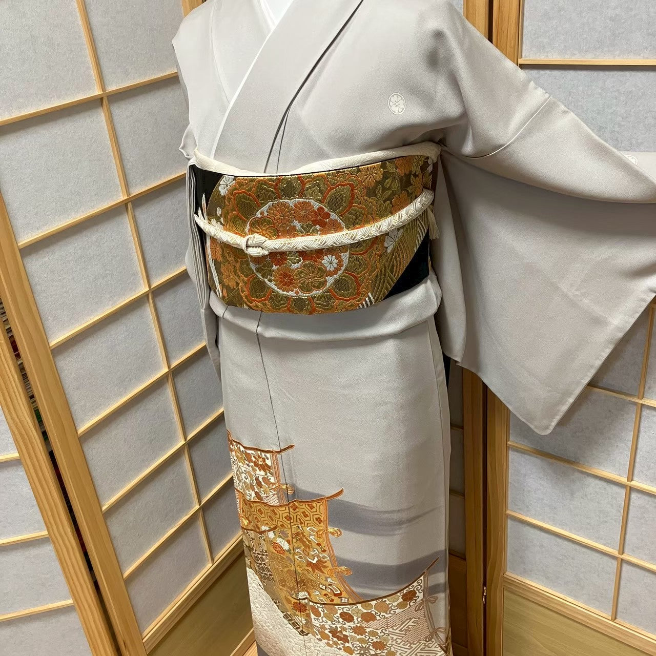 8150# Japanese Tomesode Kimono Vintage Womens Silk Fabric Robe Kimono only sold