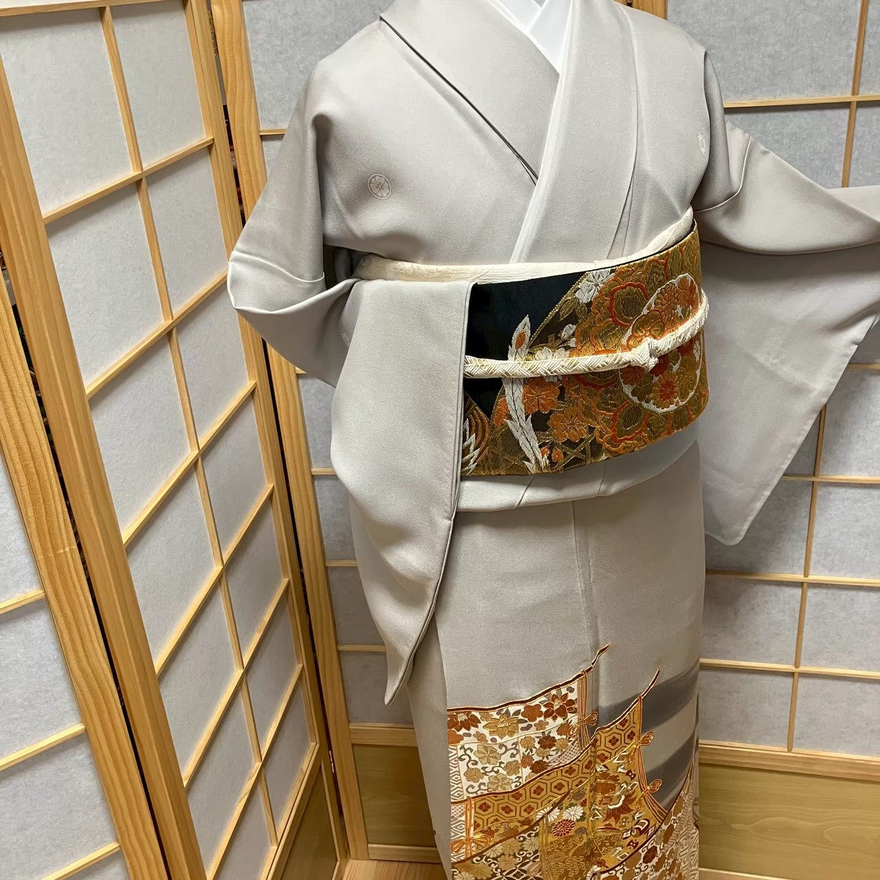 8150# Japanese Tomesode Kimono Vintage Womens Silk Fabric Robe Kimono only sold
