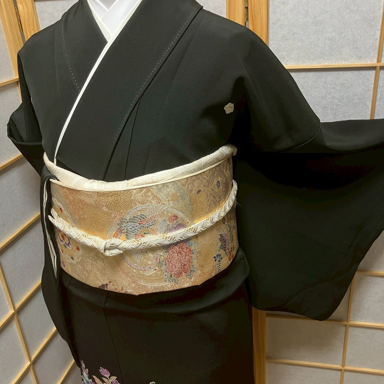 8180# Japanese Tomesode Kimono Vintage Womens Silk Fabric Robe Kimono only sold