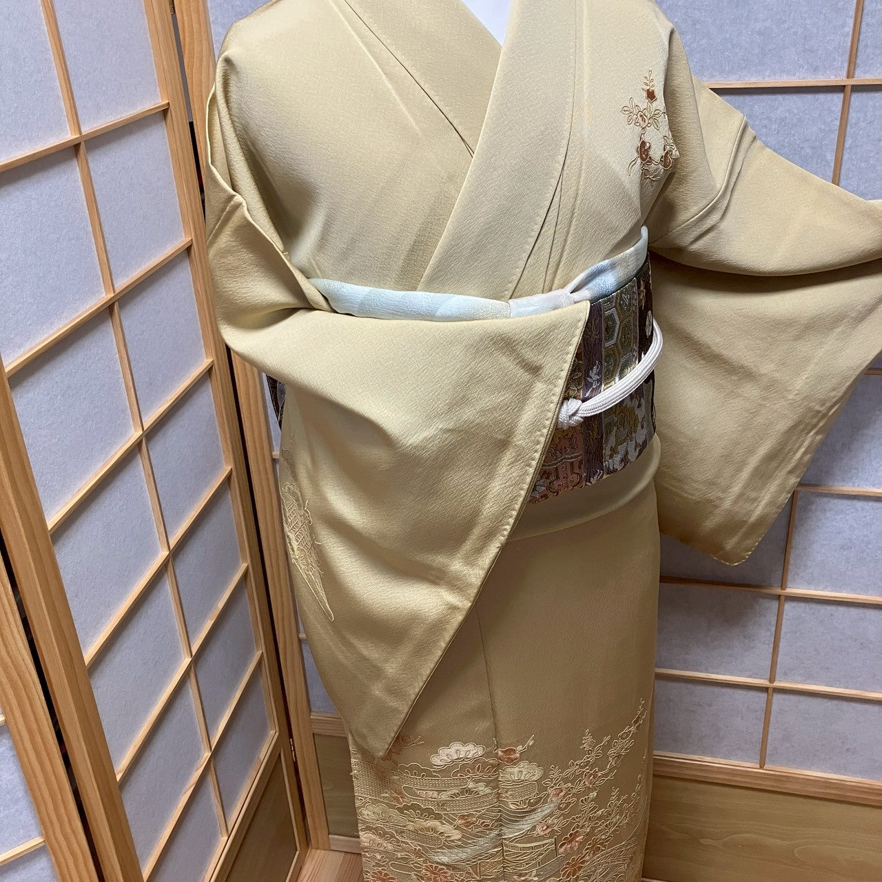 8181# Japanese Kimono Vintage Womens Silk Fabric Robe Kimono only sold