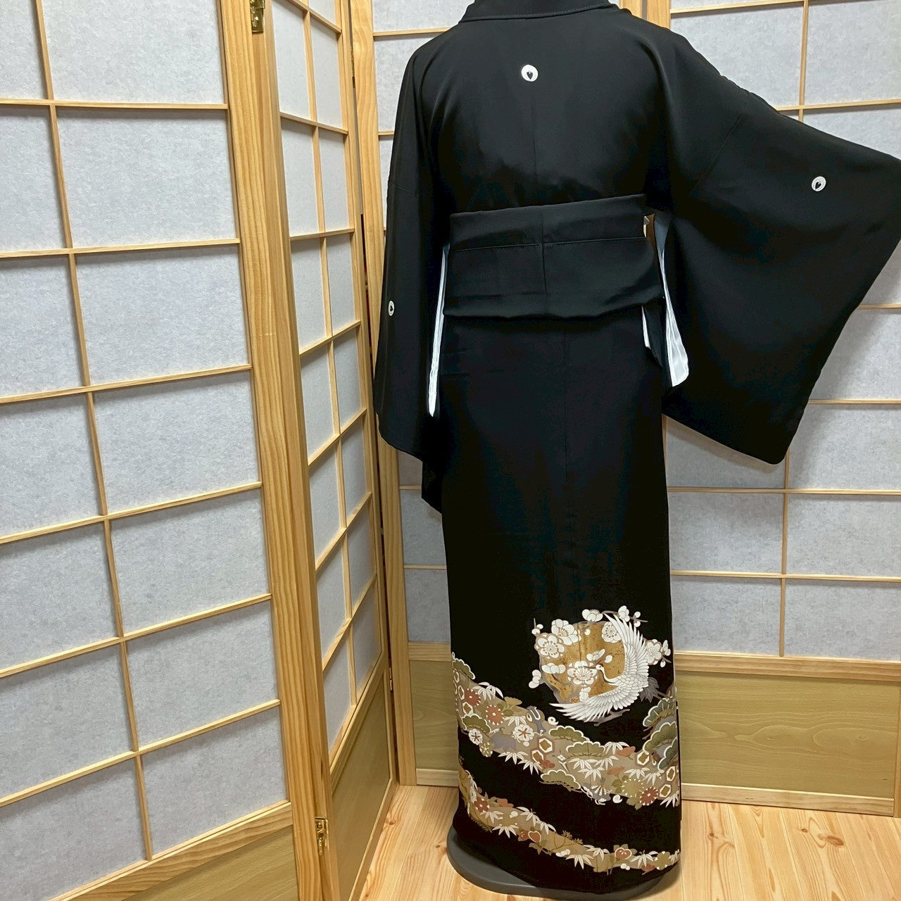 8182# Japanese Tomesode Kimono Vintage Womens Silk Fabric Robe Kimono only sold