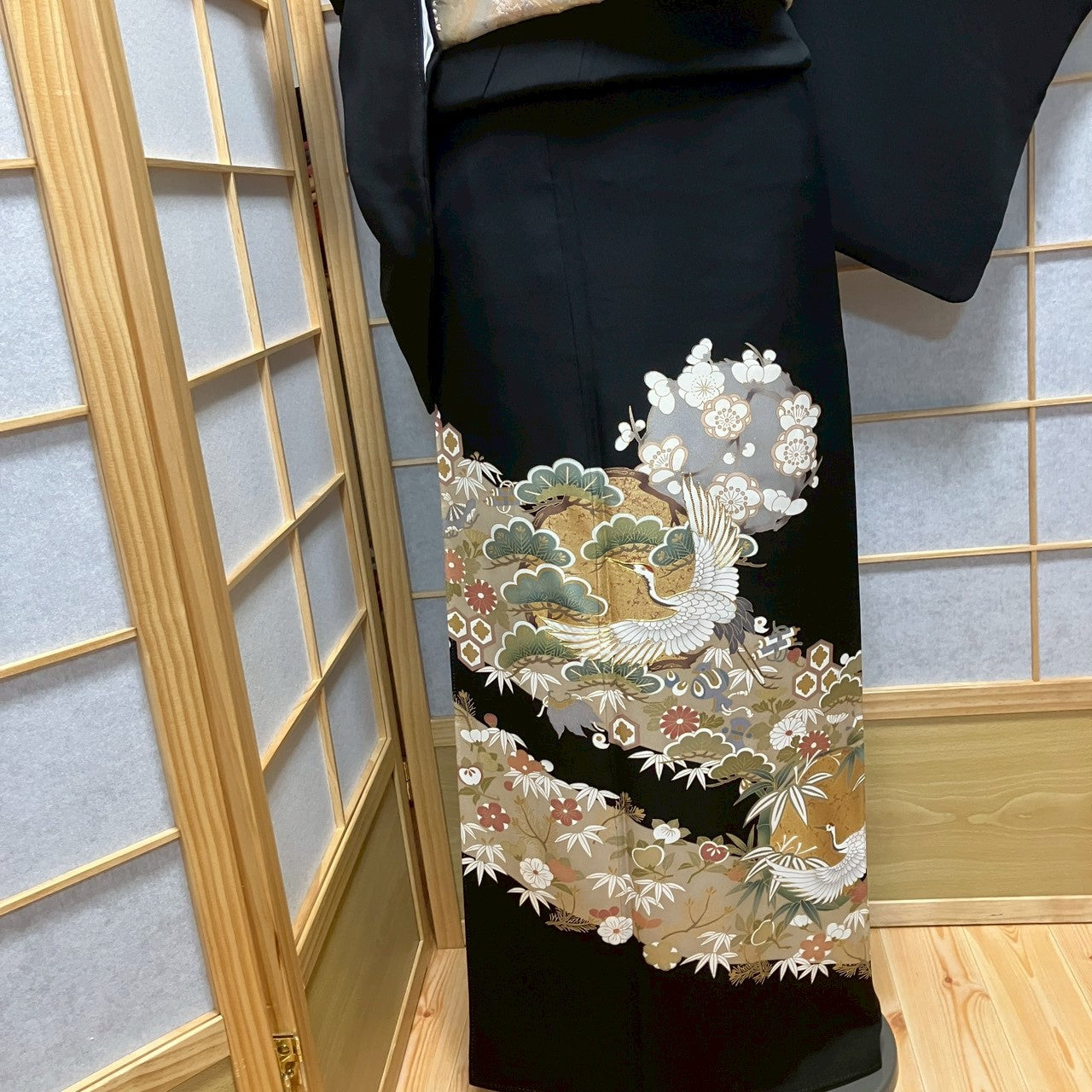 8182# Japanese Tomesode Kimono Vintage Womens Silk Fabric Robe Kimono only sold