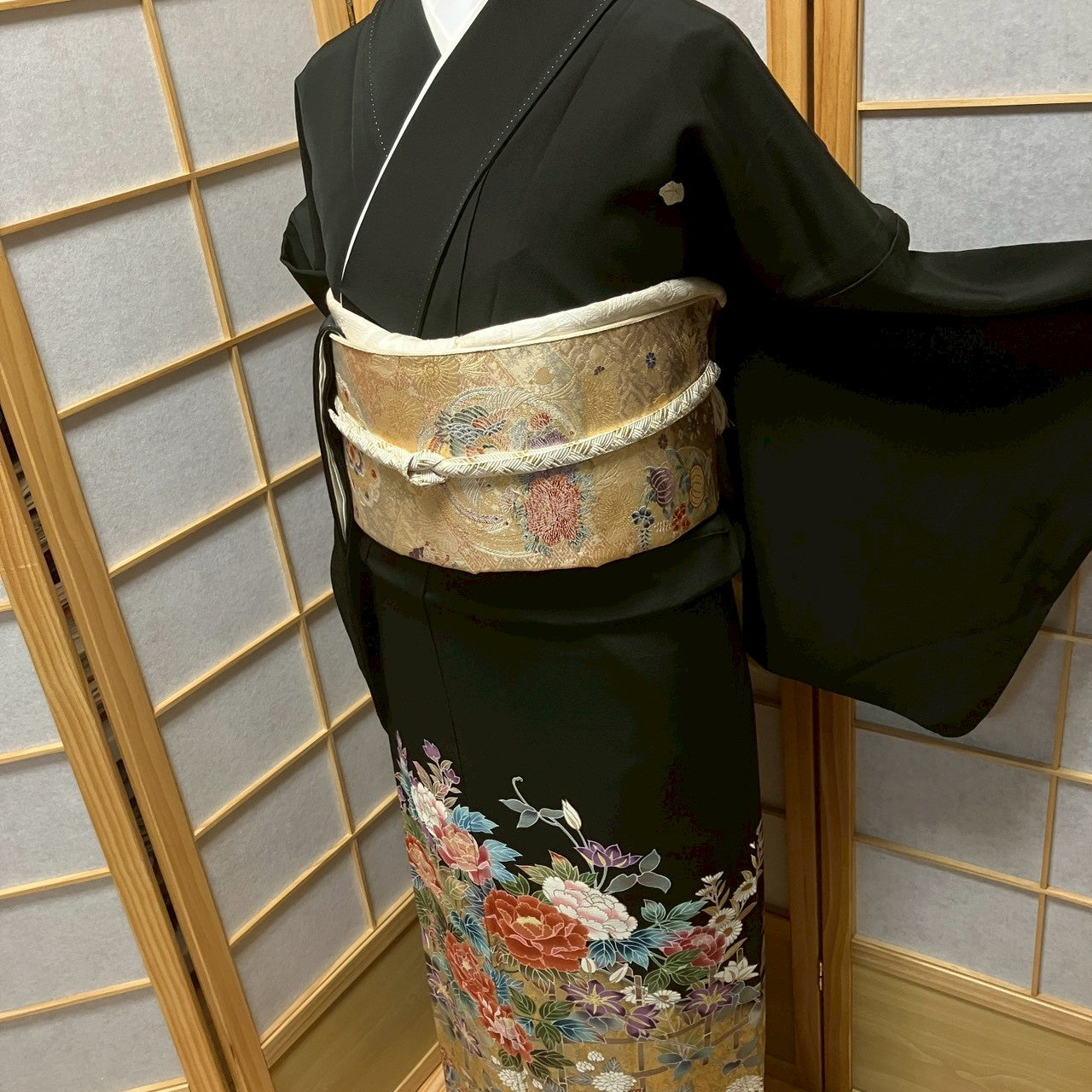 8180# Japanese Tomesode Kimono Vintage Womens Silk Fabric Robe Kimono only sold