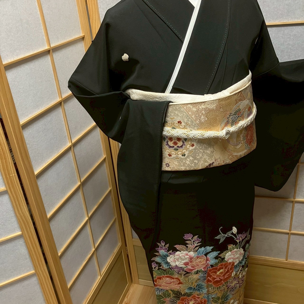 8180# Japanese Tomesode Kimono Vintage Womens Silk Fabric Robe Kimono only sold