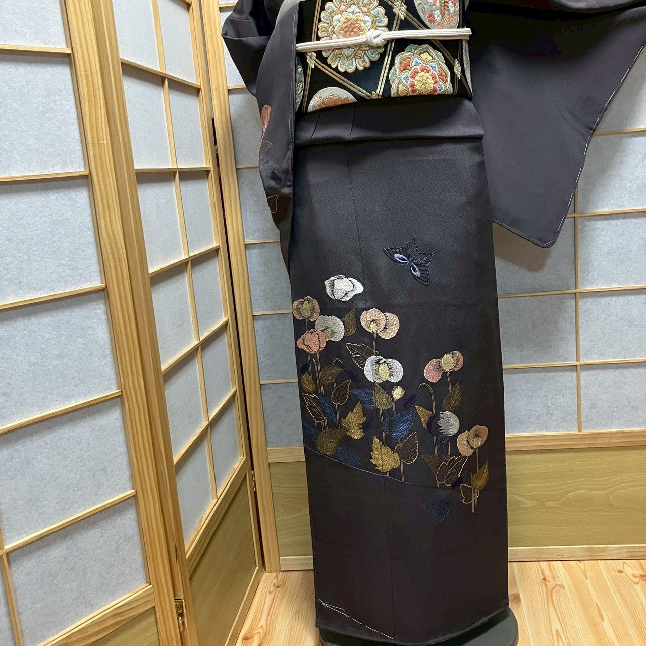 8192# Japanese Kimono Vintage Womens Silk Fabric Robe Kimono only sold
