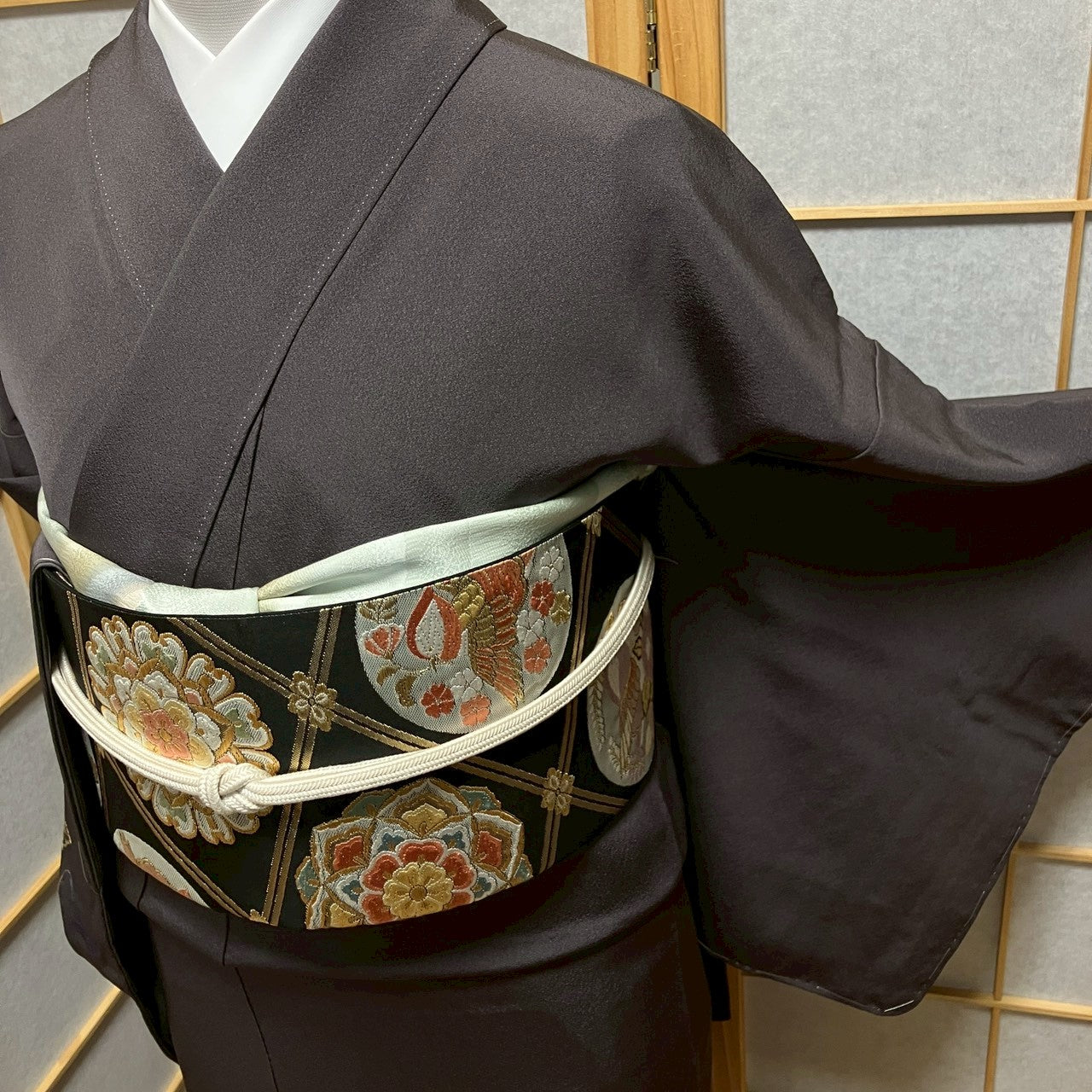 8192# Japanese Kimono Vintage Womens Silk Fabric Robe Kimono only sold