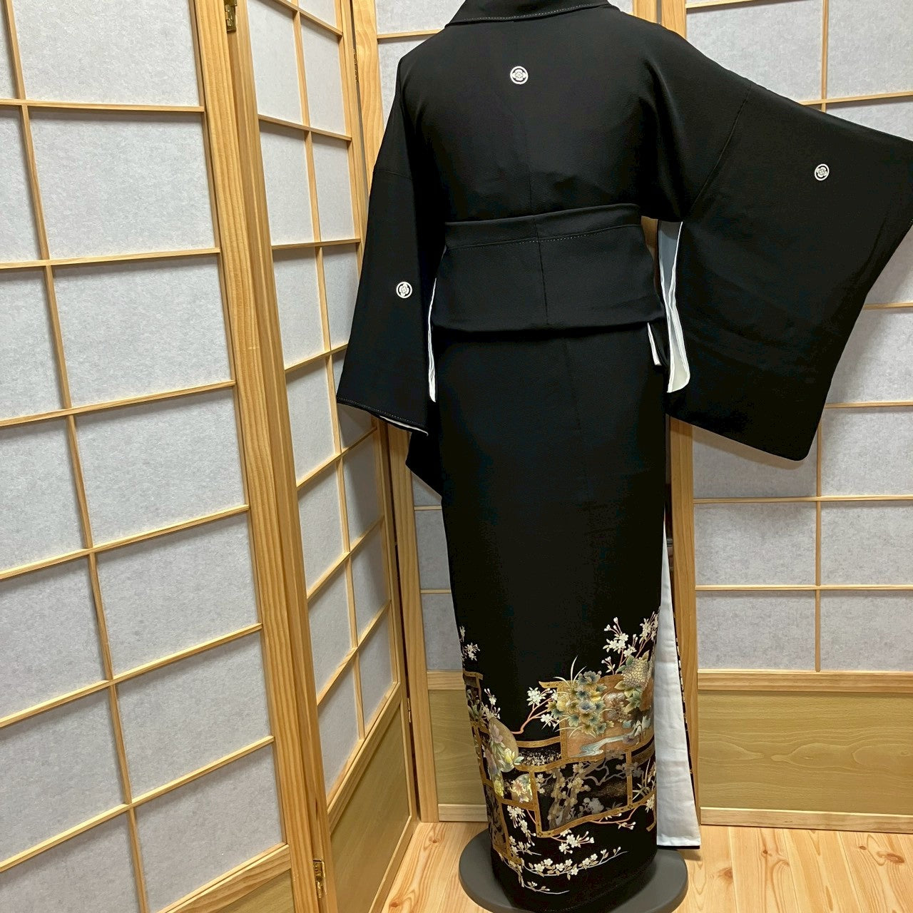 8193# Japanese Tomesode Kimono Vintage Womens Silk Fabric Robe Kimono only sold