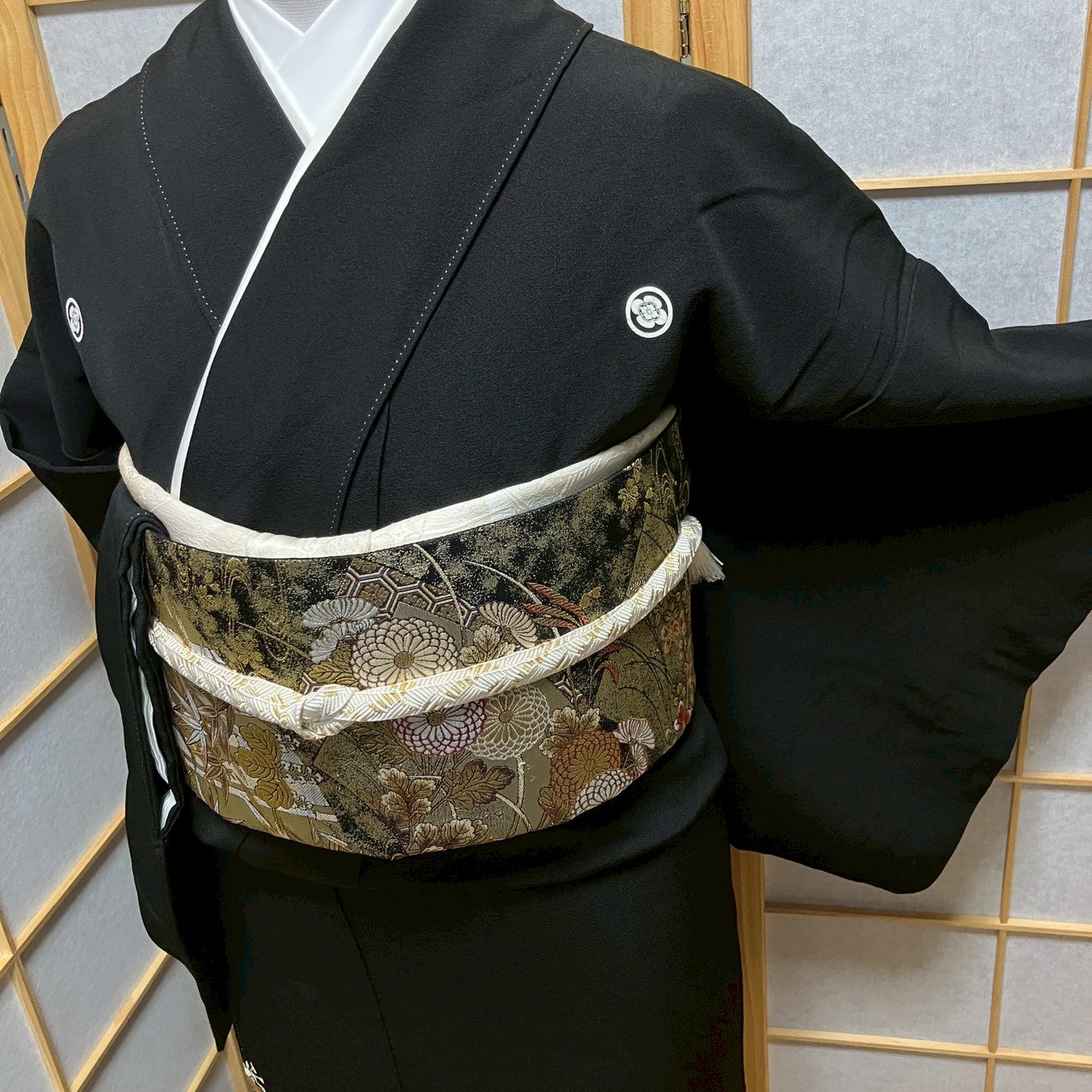 8193# Japanese Tomesode Kimono Vintage Womens Silk Fabric Robe Kimono only sold