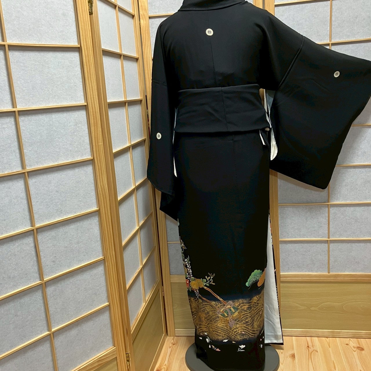 8195# Japanese Tomesode Kimono Vintage Womens Silk Fabric Robe Kimono only sold