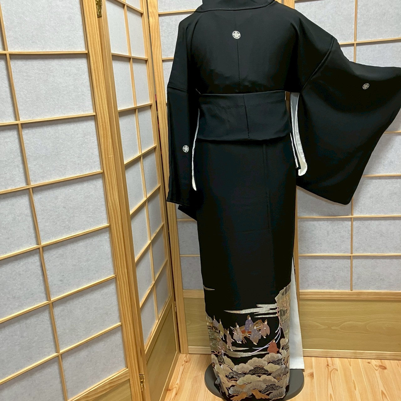 8185# Japanese Tomesode Kimono Vintage Womens Silk Fabric Robe Kimono only sold
