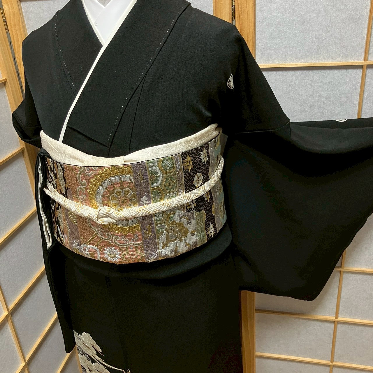 8185# Japanese Tomesode Kimono Vintage Womens Silk Fabric Robe Kimono only sold