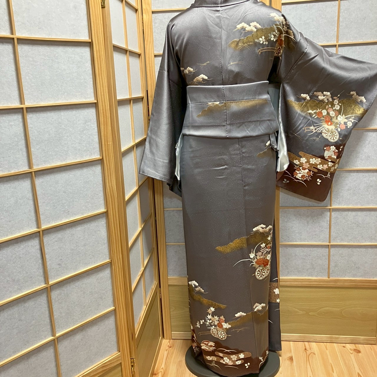8187# Japanese Kimono Vintage Womens Silk Fabric Robe Kimono only sold