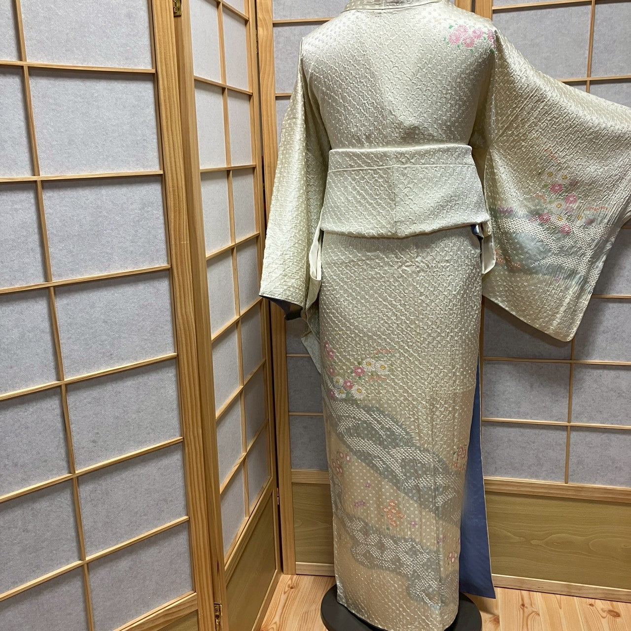 8188# Japanese Kimono Vintage Womens Silk Fabric Robe Kimono only sold Shibori