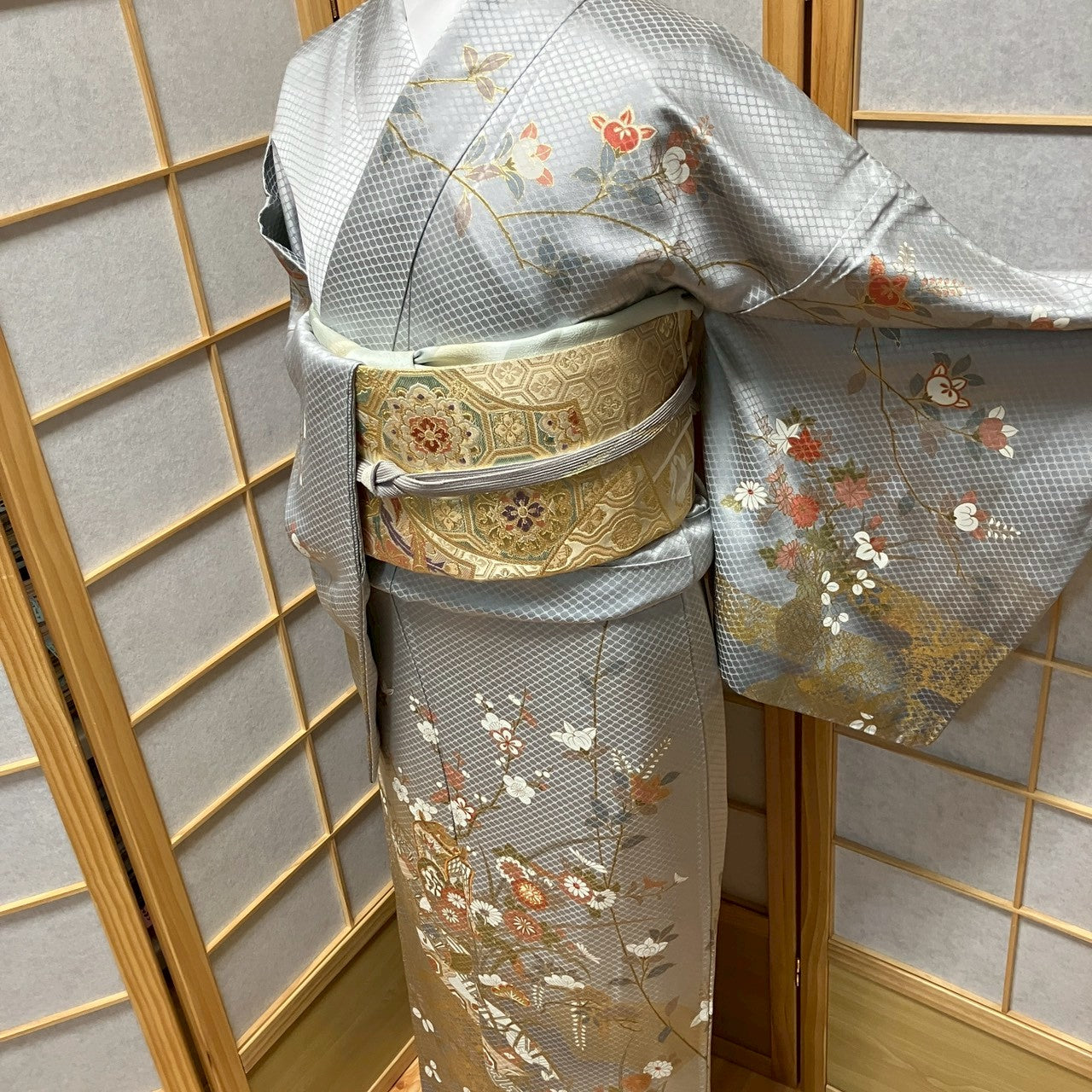 8189# Japanese Kimono Vintage Womens Silk Fabric Robe Kimono only sold
