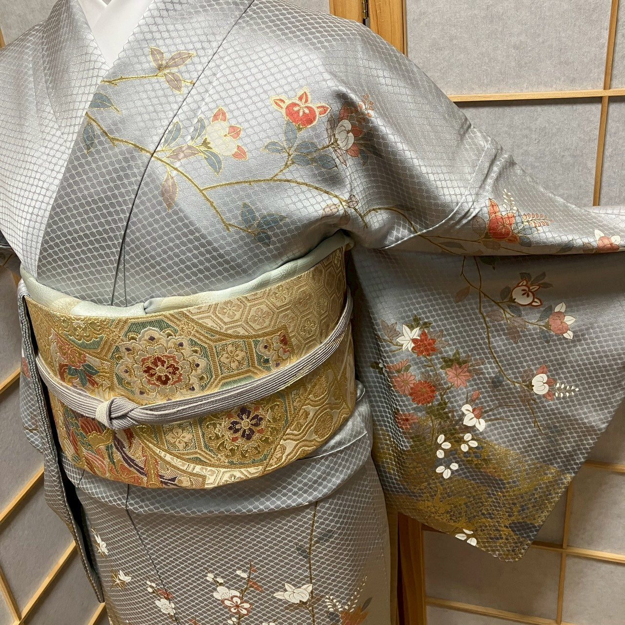 8189# Japanese Kimono Vintage Womens Silk Fabric Robe Kimono only sold