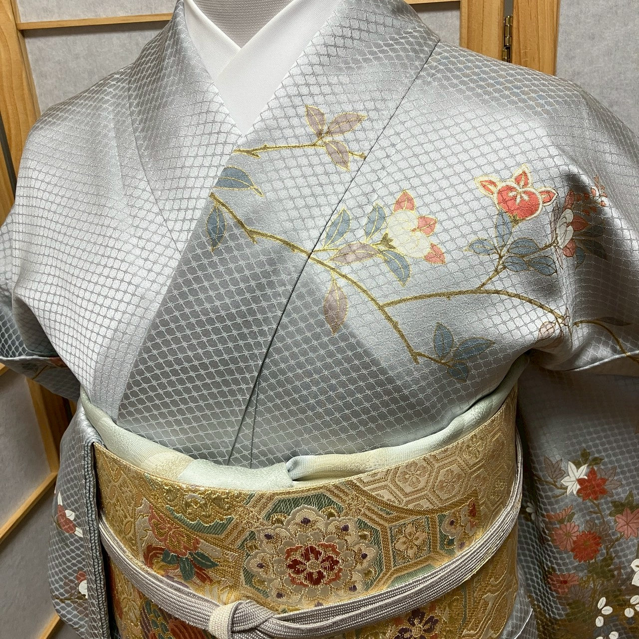 8189# Japanese Kimono Vintage Womens Silk Fabric Robe Kimono only sold