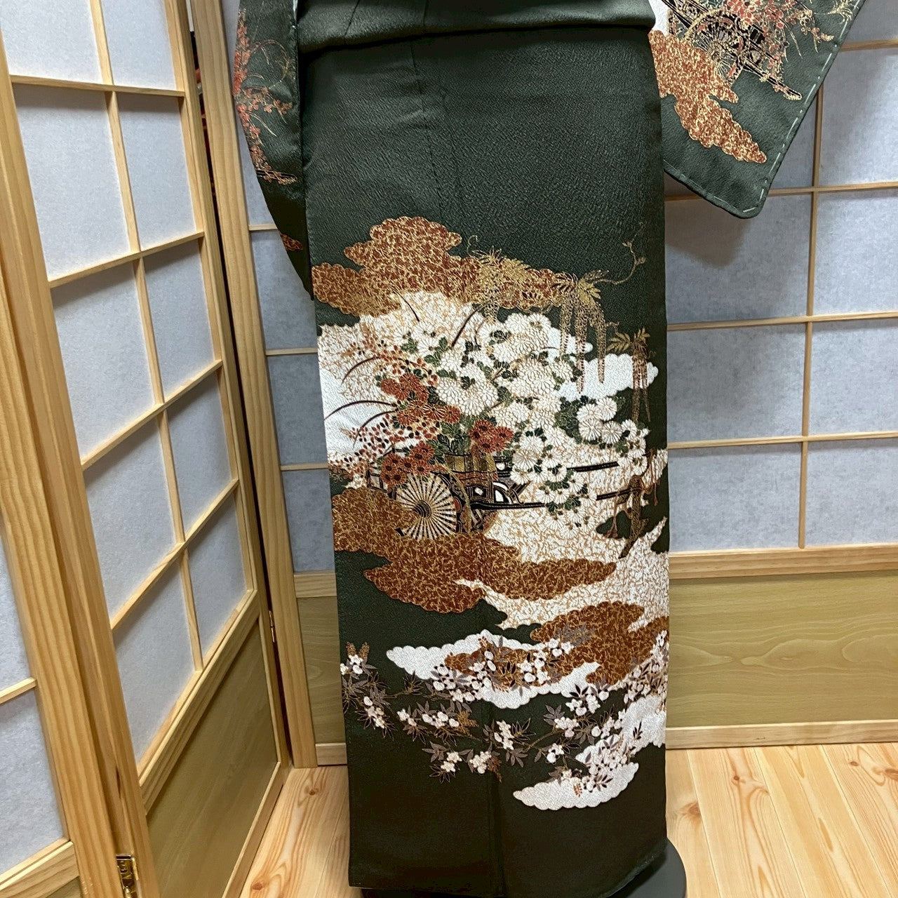 8190# Japanese Kimono Vintage Womens Silk Fabric Robe Kimono only sold