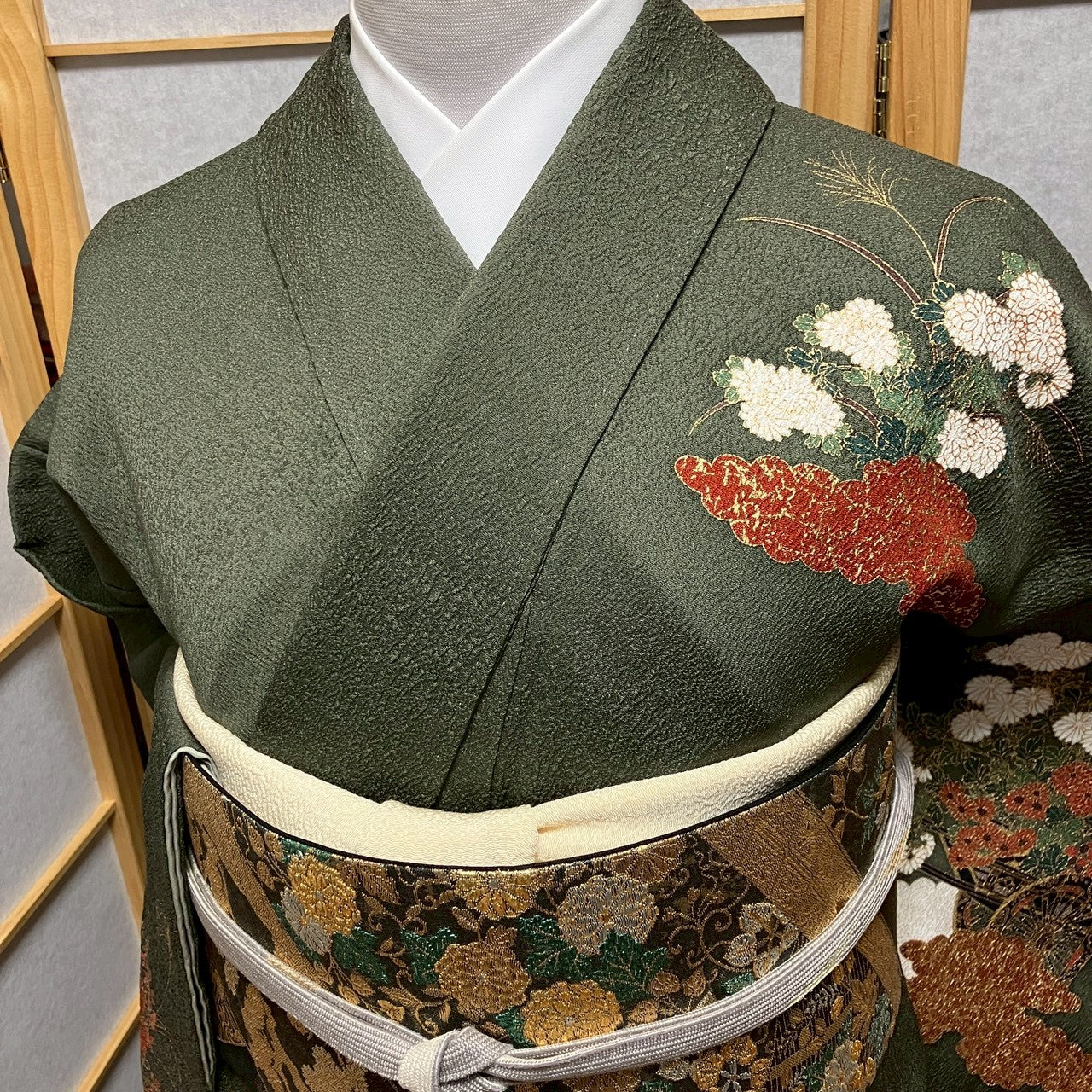8190# Japanese Kimono Vintage Womens Silk Fabric Robe Kimono only sold