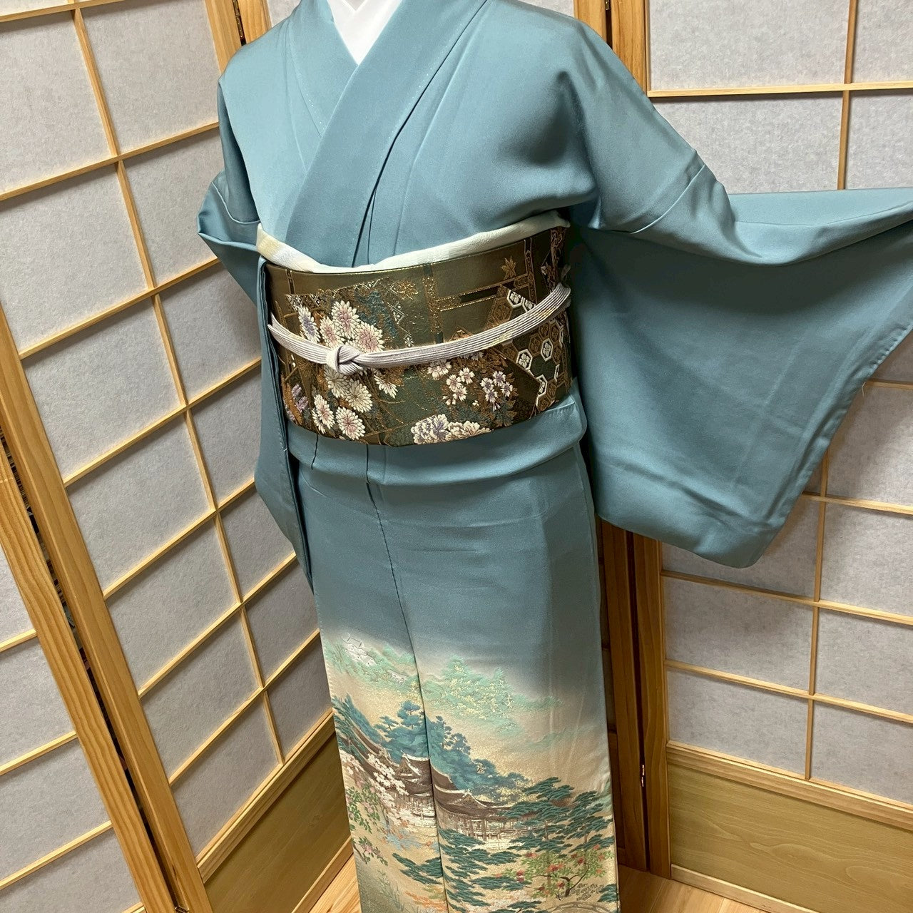 8457# Japanese Tomesode Kimono Vintage Womens Silk Fabric Robe Kimono only sold