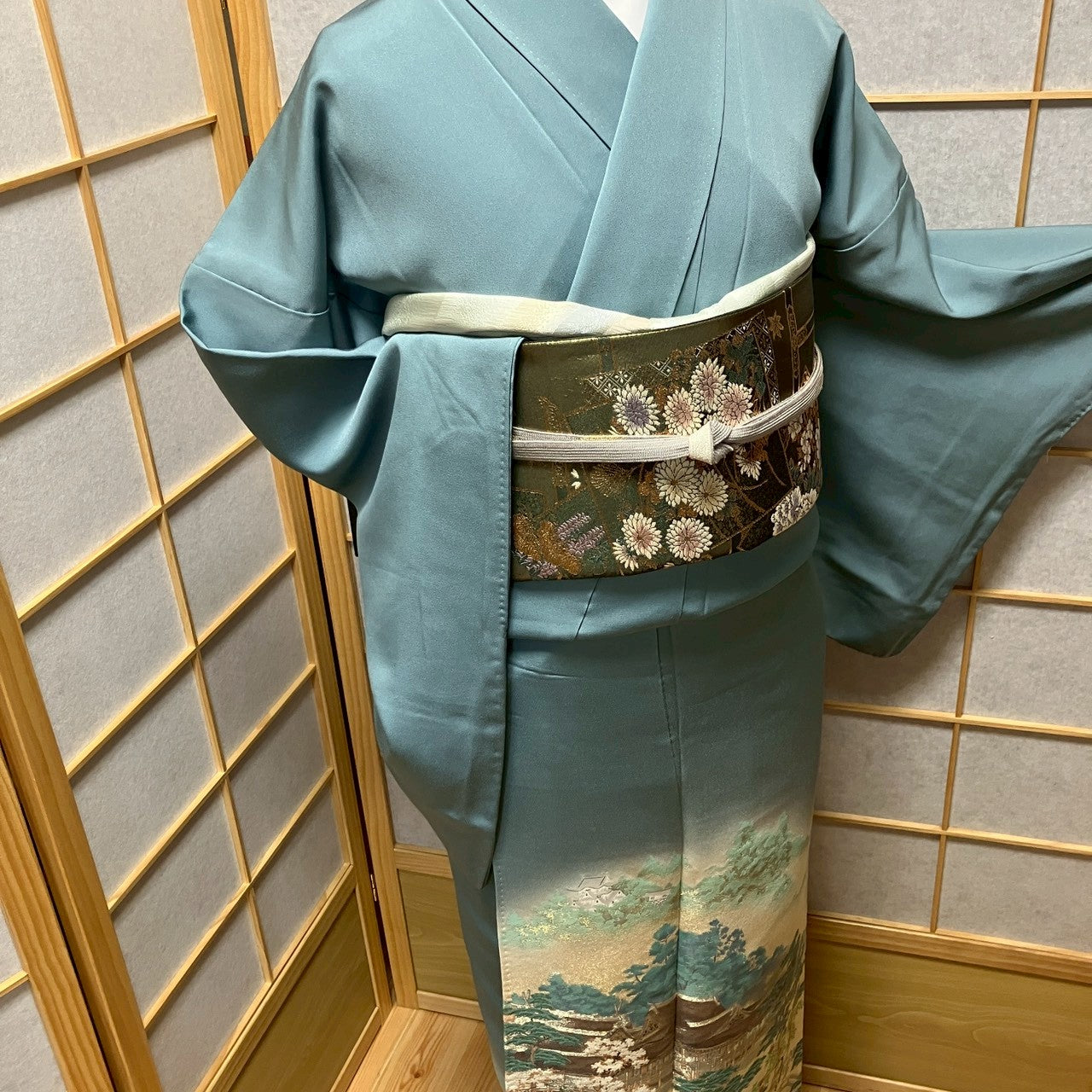 8457# Japanese Tomesode Kimono Vintage Womens Silk Fabric Robe Kimono only sold
