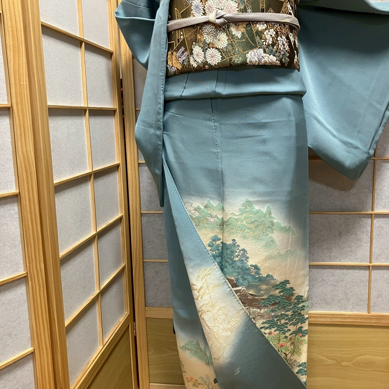 8457# Japanese Tomesode Kimono Vintage Womens Silk Fabric Robe Kimono only sold