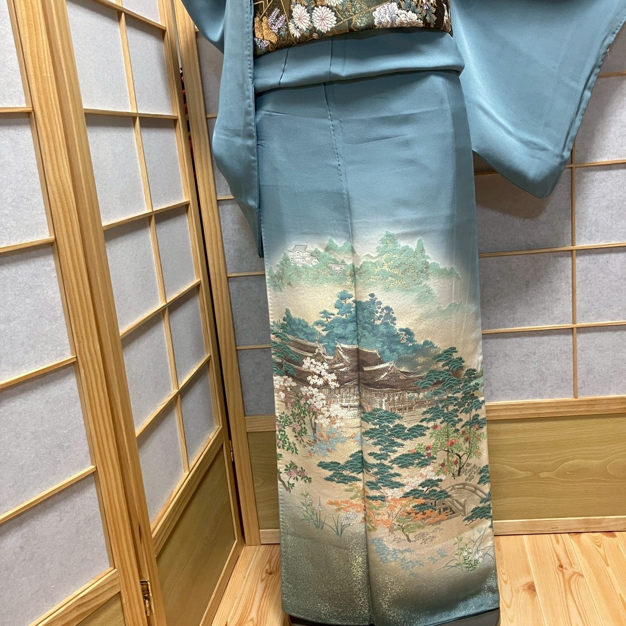 8457# Japanese Tomesode Kimono Vintage Womens Silk Fabric Robe Kimono only sold