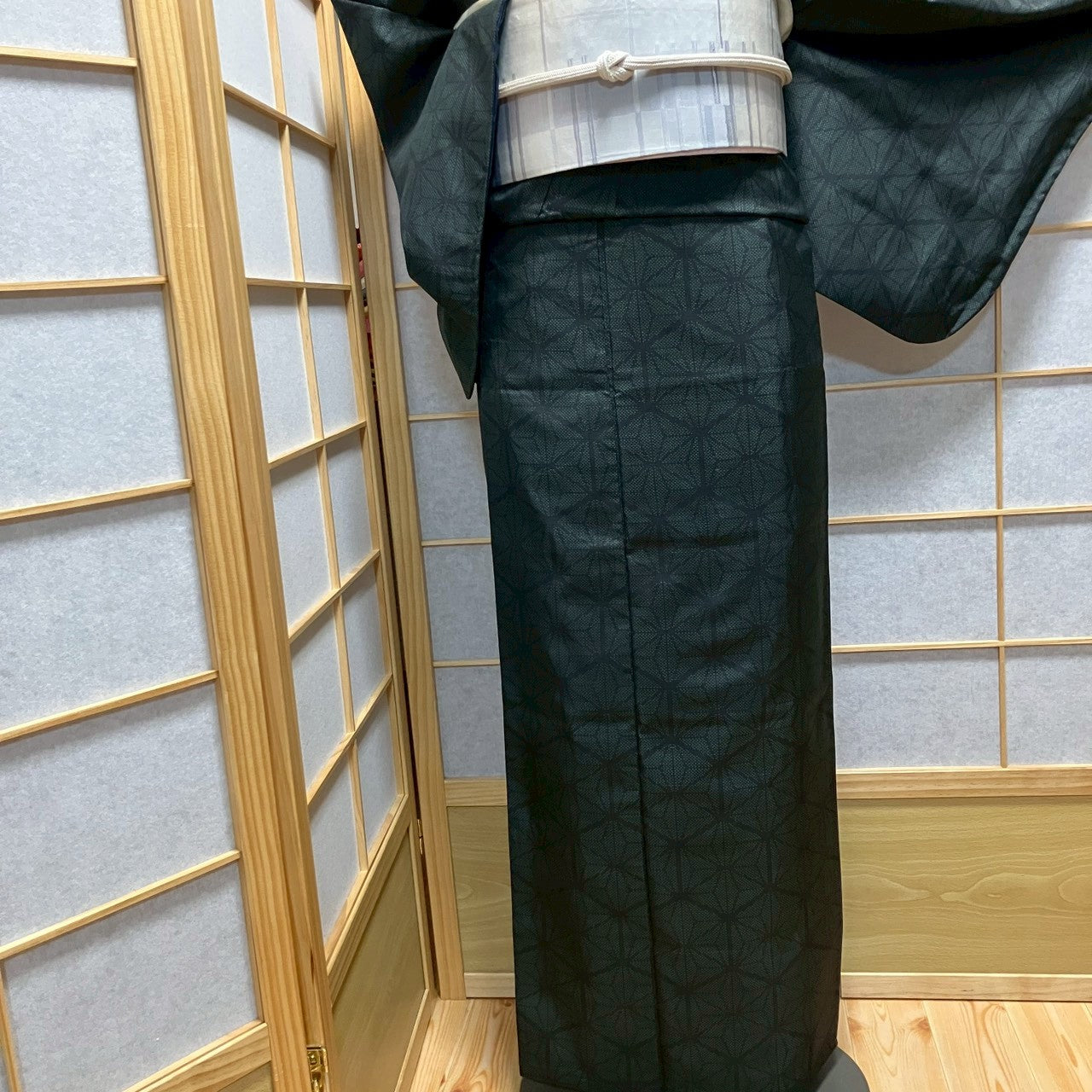 8458# Japanese Kimono Vintage Womens Silk Pongee Fabric Robe Kimono only sold