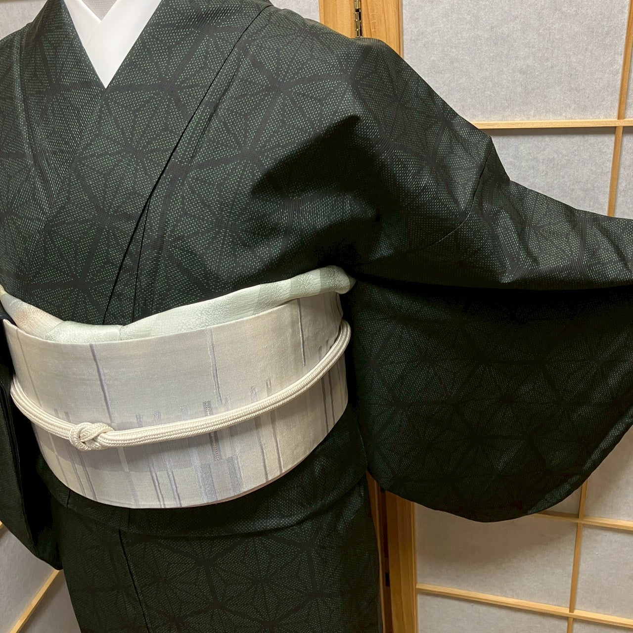 8458# Japanese Kimono Vintage Womens Silk Pongee Fabric Robe Kimono only sold
