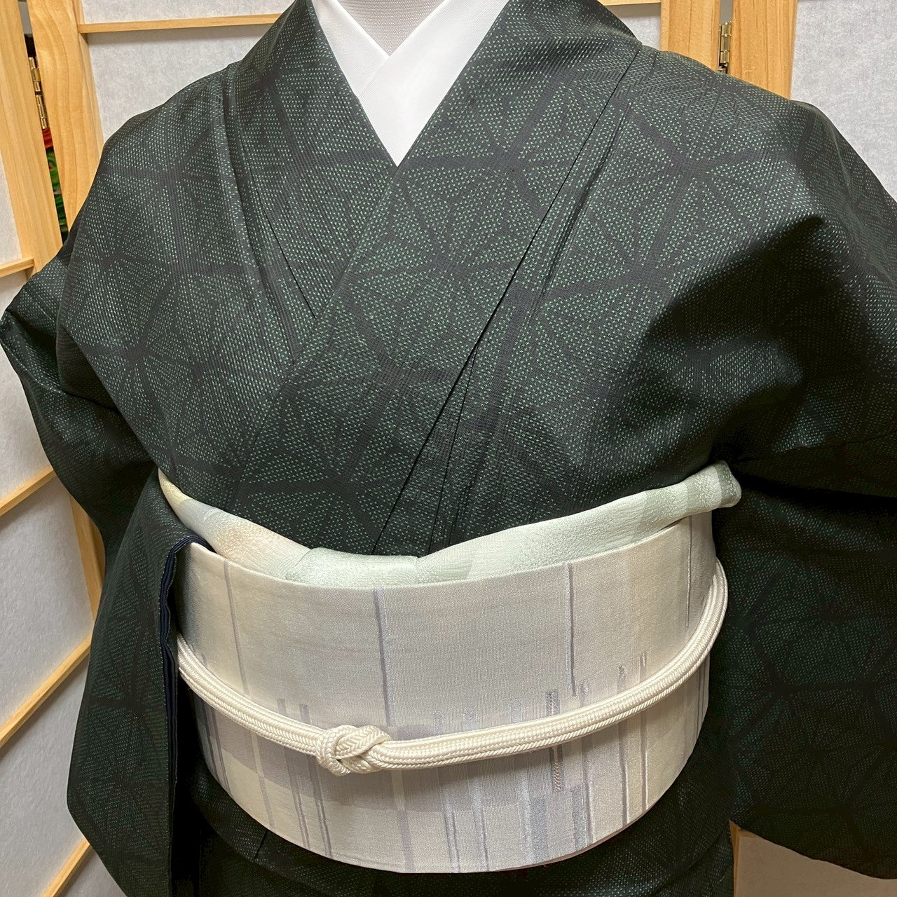 8458# Japanese Kimono Vintage Womens Silk Pongee Fabric Robe Kimono only sold