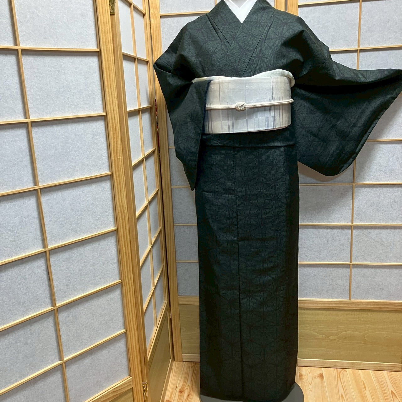 8458# Japanese Kimono Vintage Womens Silk Pongee Fabric Robe Kimono only sold