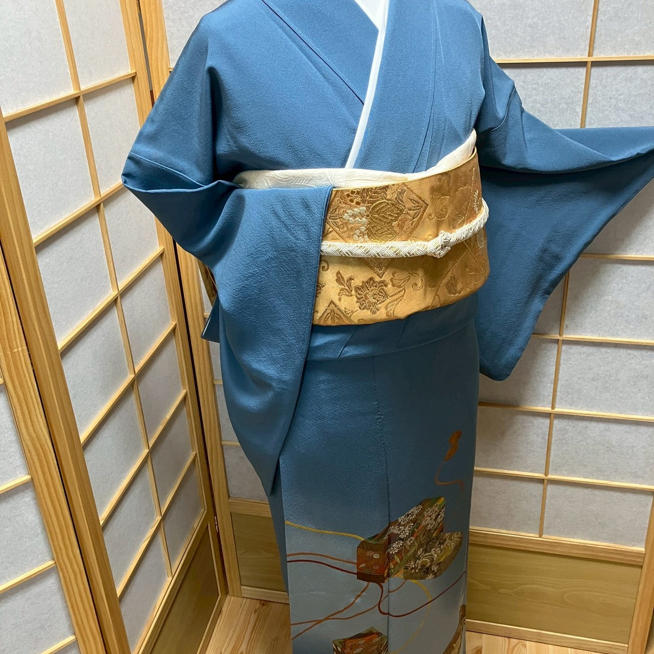 8459# Japanese Tomesode Kimono Vintage Womens Silk Fabric Robe Kimono only sold